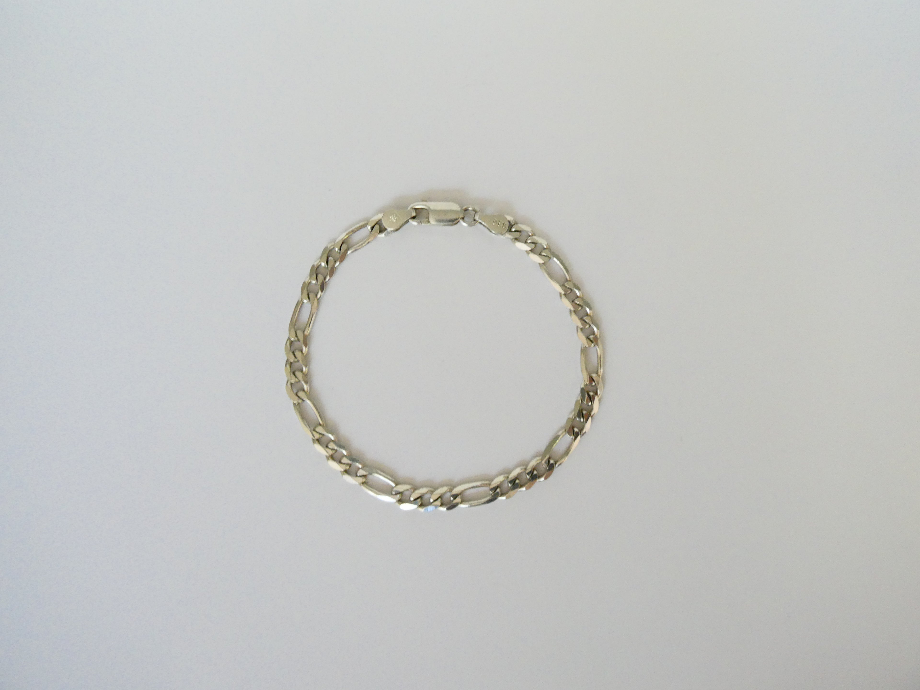 Vintage Silver Dainty Figaro Link Bracelet