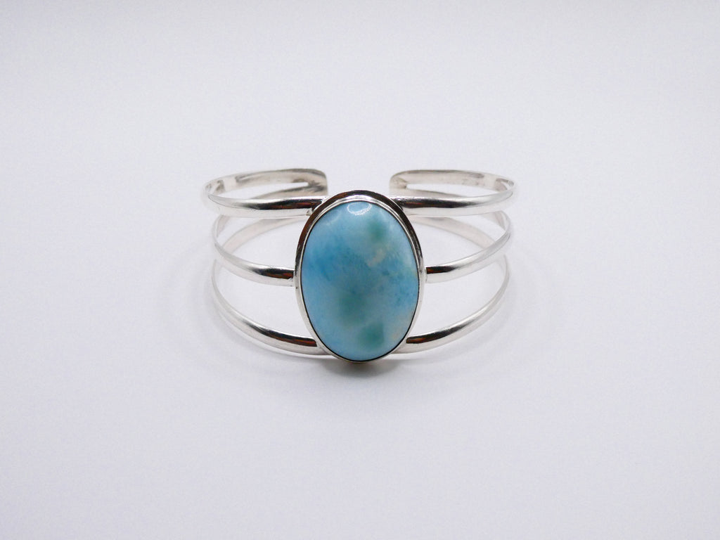 Vintage Silver Larimar Cuff Bracelet