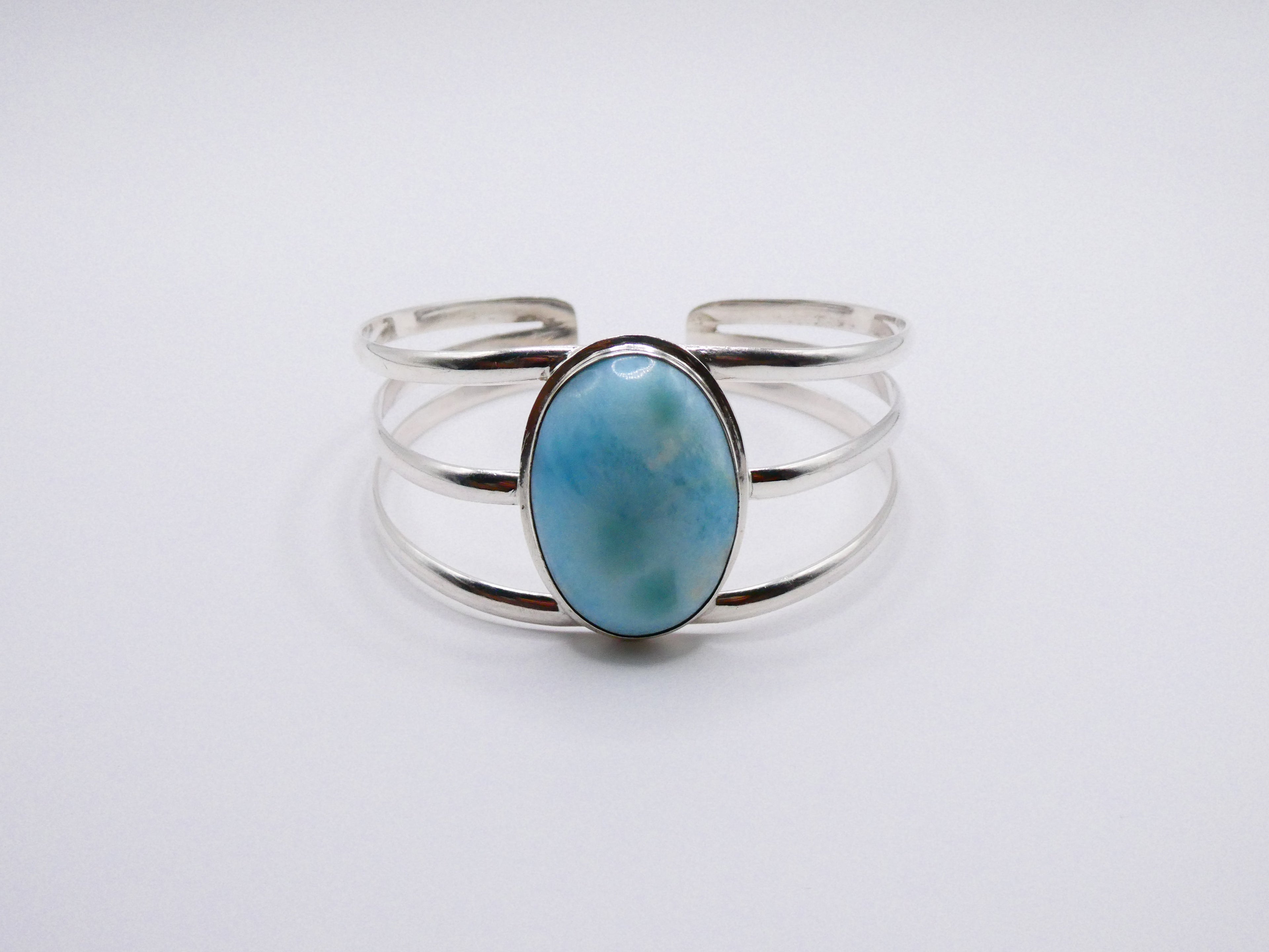 Vintage Silver Larimar Cuff Bracelet