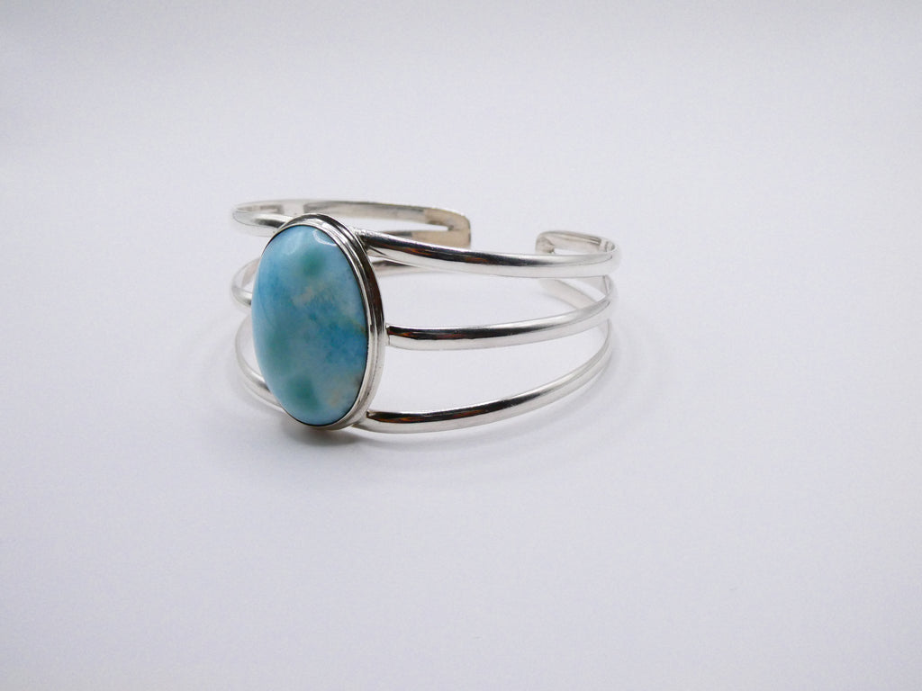Vintage Silver Larimar Cuff Bracelet