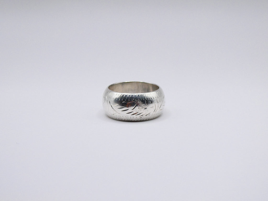 Vintage Silver Etched Band Ring