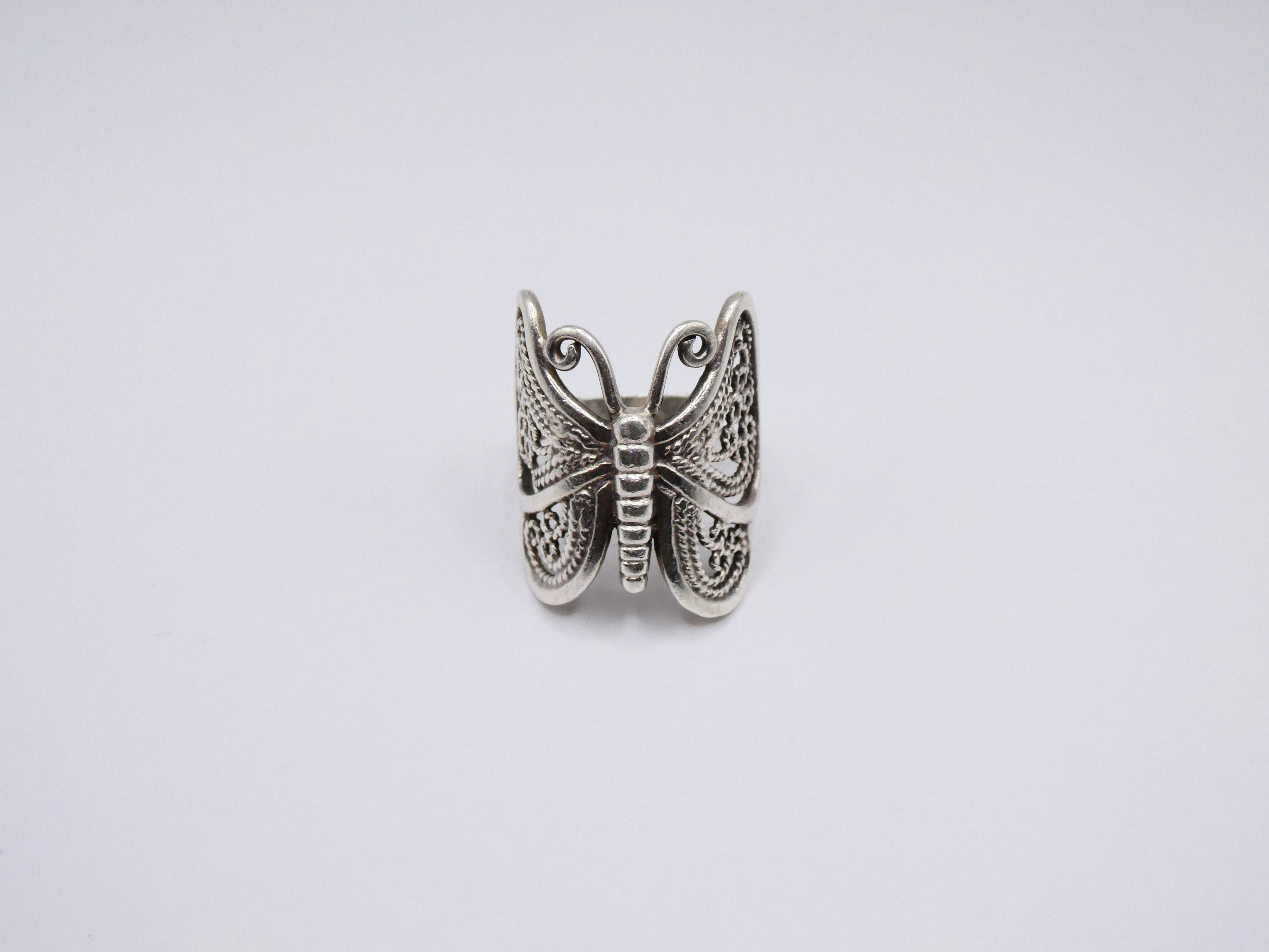 Vintage Silver Butterfly Ring