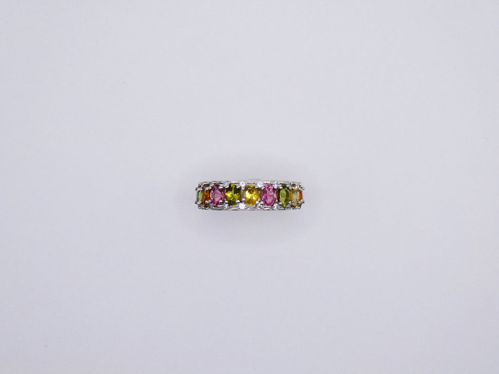 Vintage Silver Rainbow Tourmaline Ring