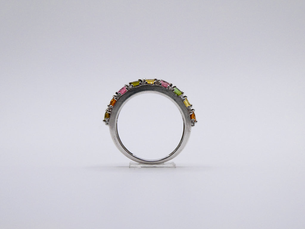 Vintage Silver Rainbow Tourmaline Ring