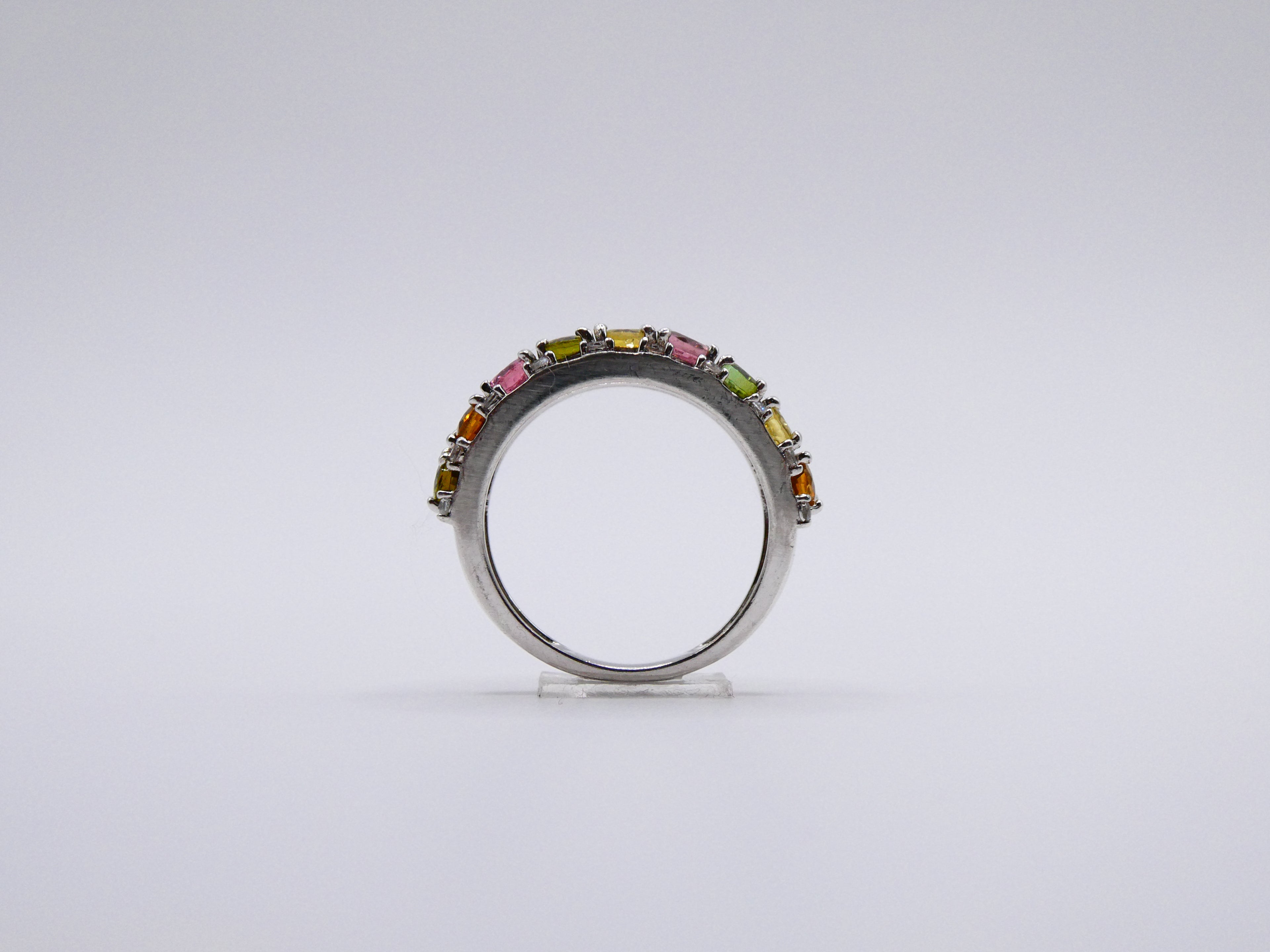 Vintage Silver Rainbow Tourmaline Ring