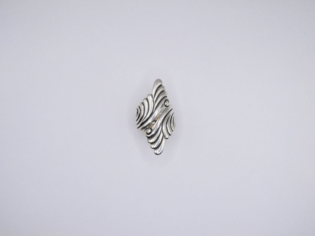 Vintage Silver Swirl Wrap Statement Ring