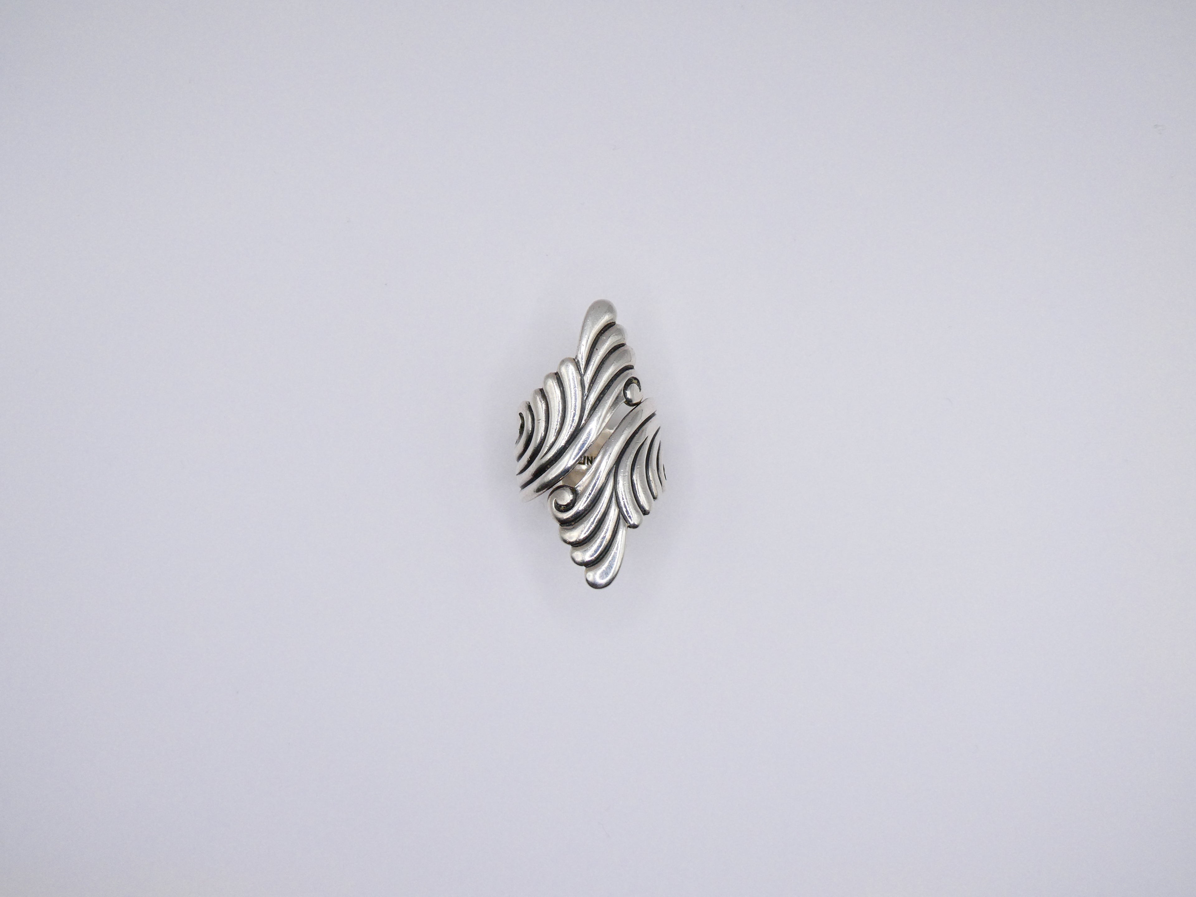 Vintage Silver Swirl Wrap Statement Ring