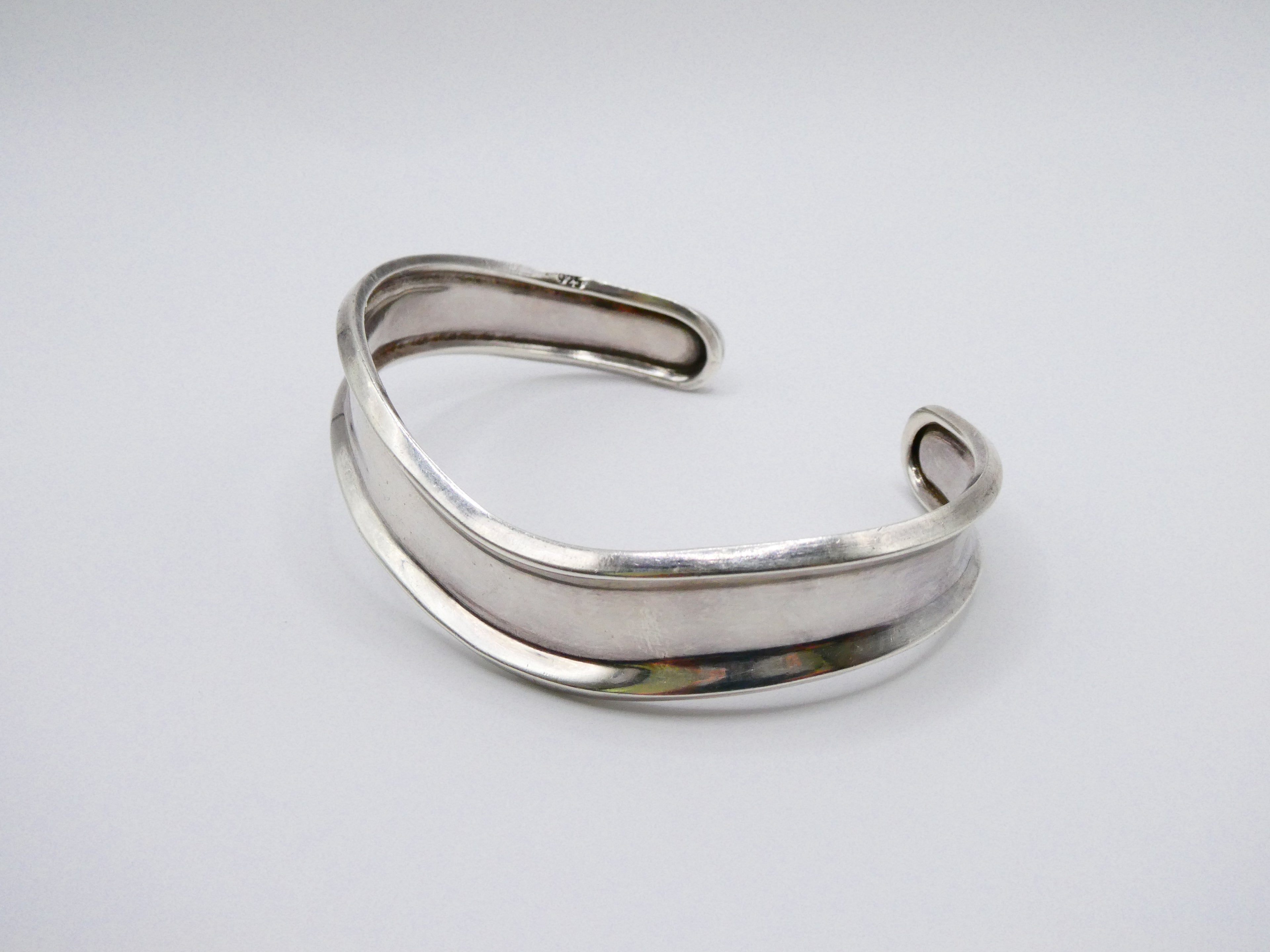Vintage Silver Wavy Cuff Bracelet