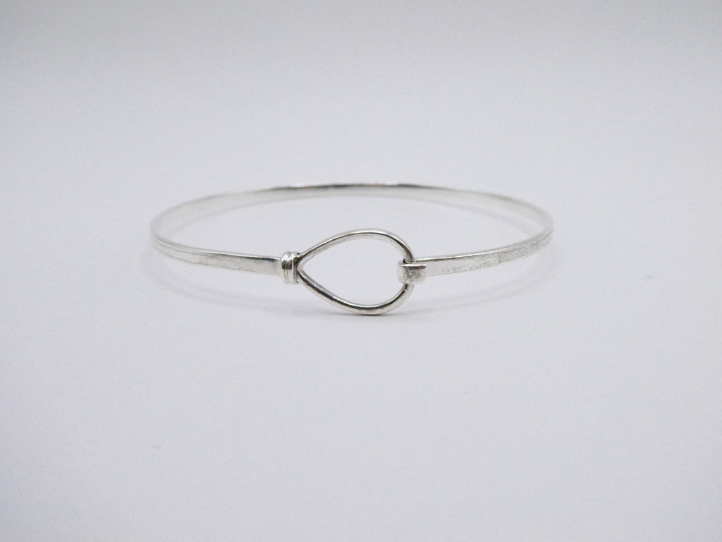 Vintage Silver Loop Hook Bangle Bracelet