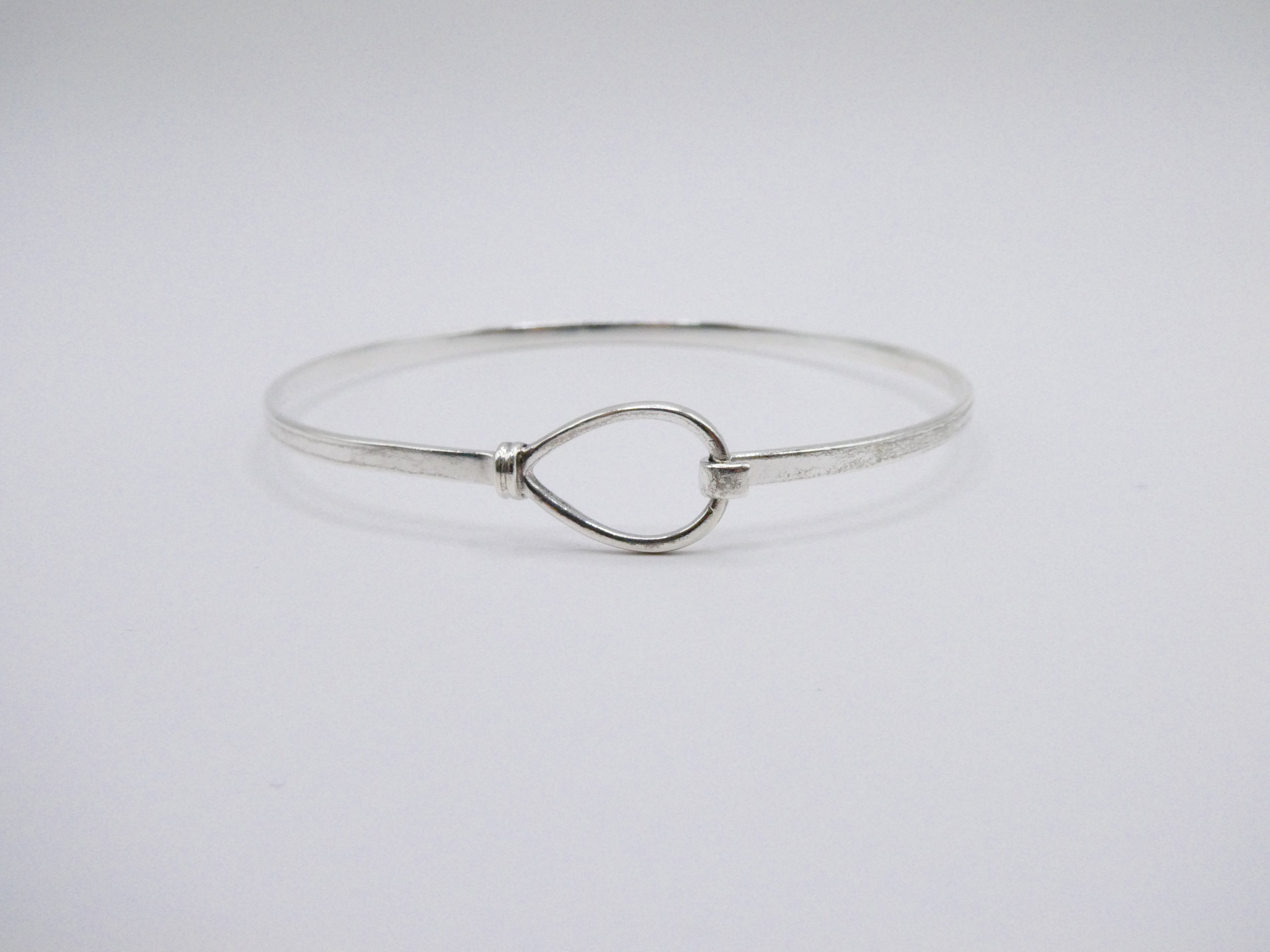 Vintage Silver Loop Hook Bangle Bracelet