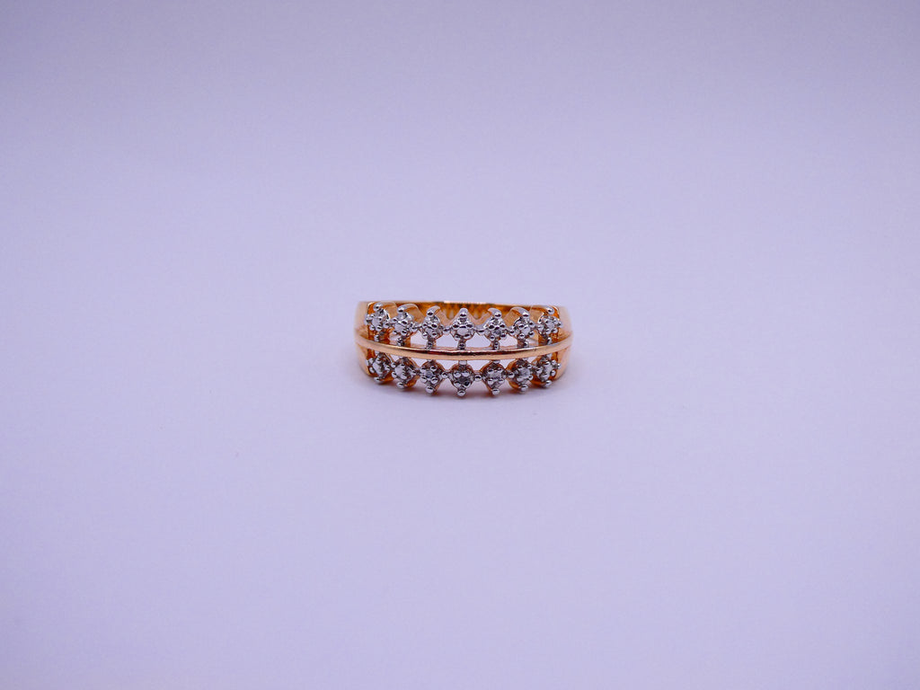 Vintage 18k Gold Over Silver Diamond Ring