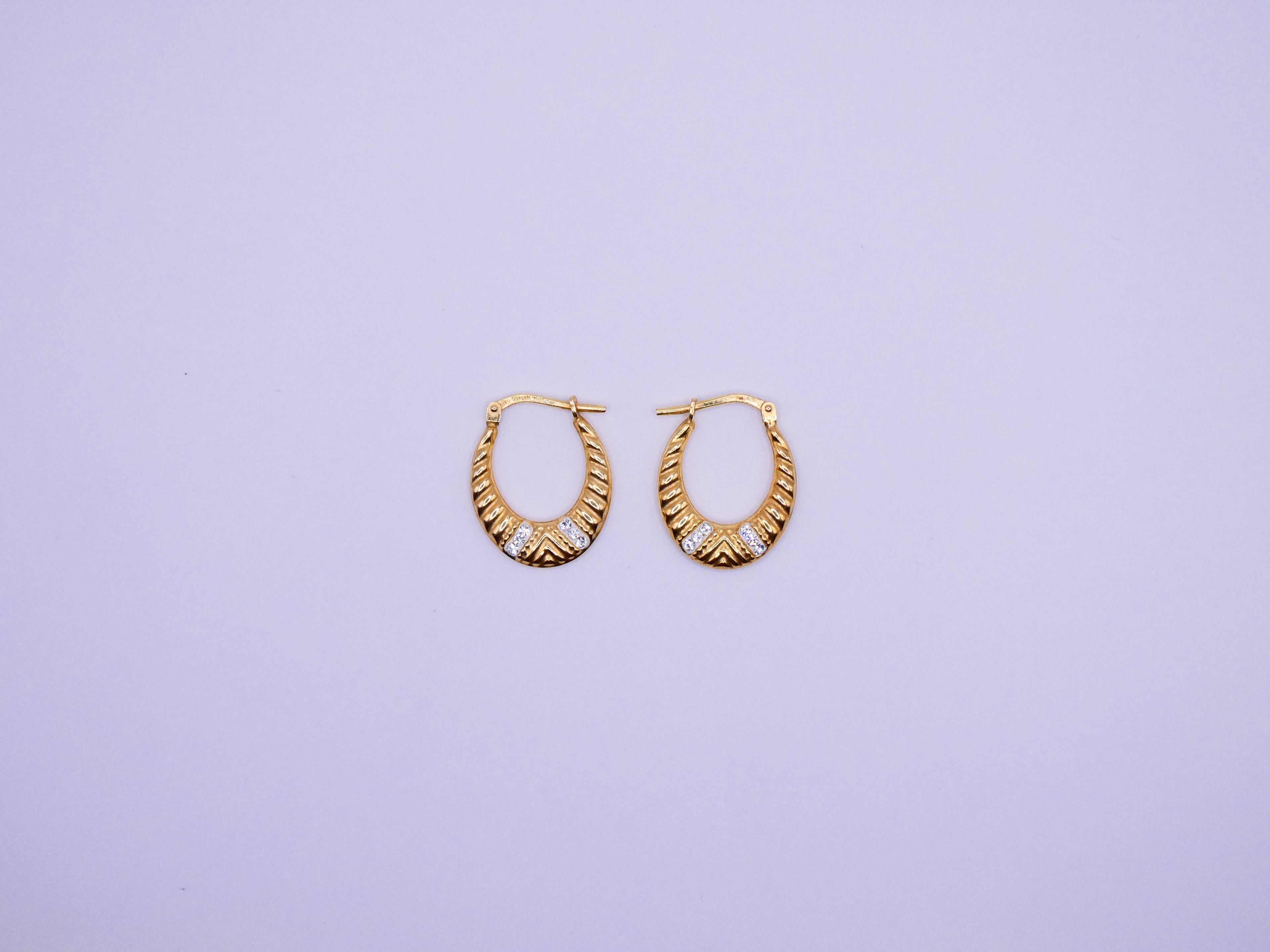 Vintage 18k Gold Over Silver Jordan Hoop Earrings