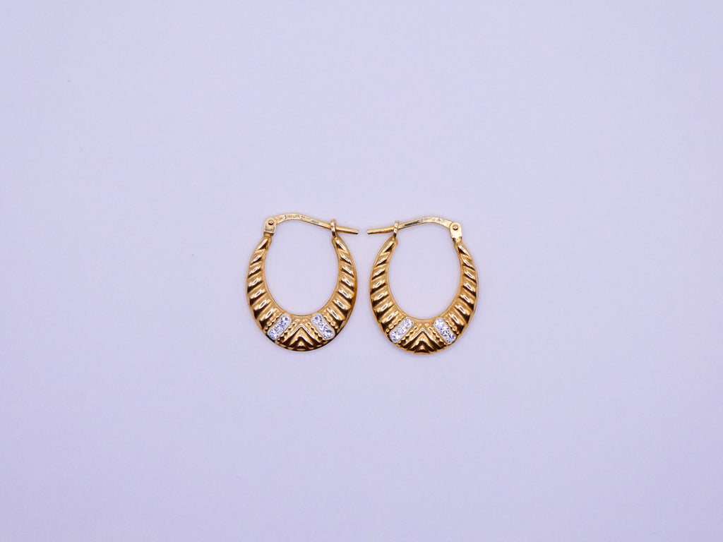 Vintage 18k Gold Over Silver Jordan Hoop Earrings
