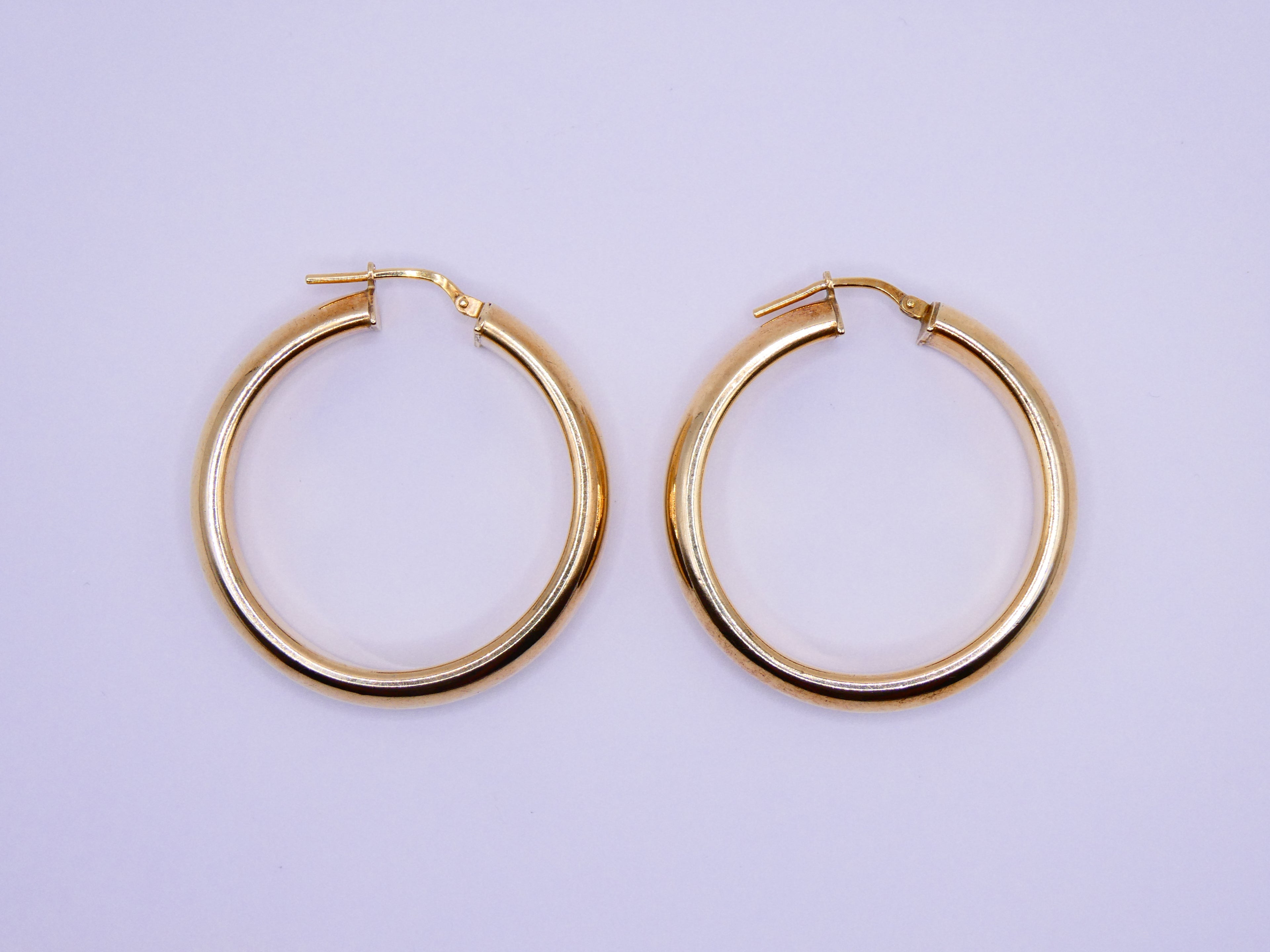 Vintage 18k Gold Over Silver Dyadema Hoop Earrings