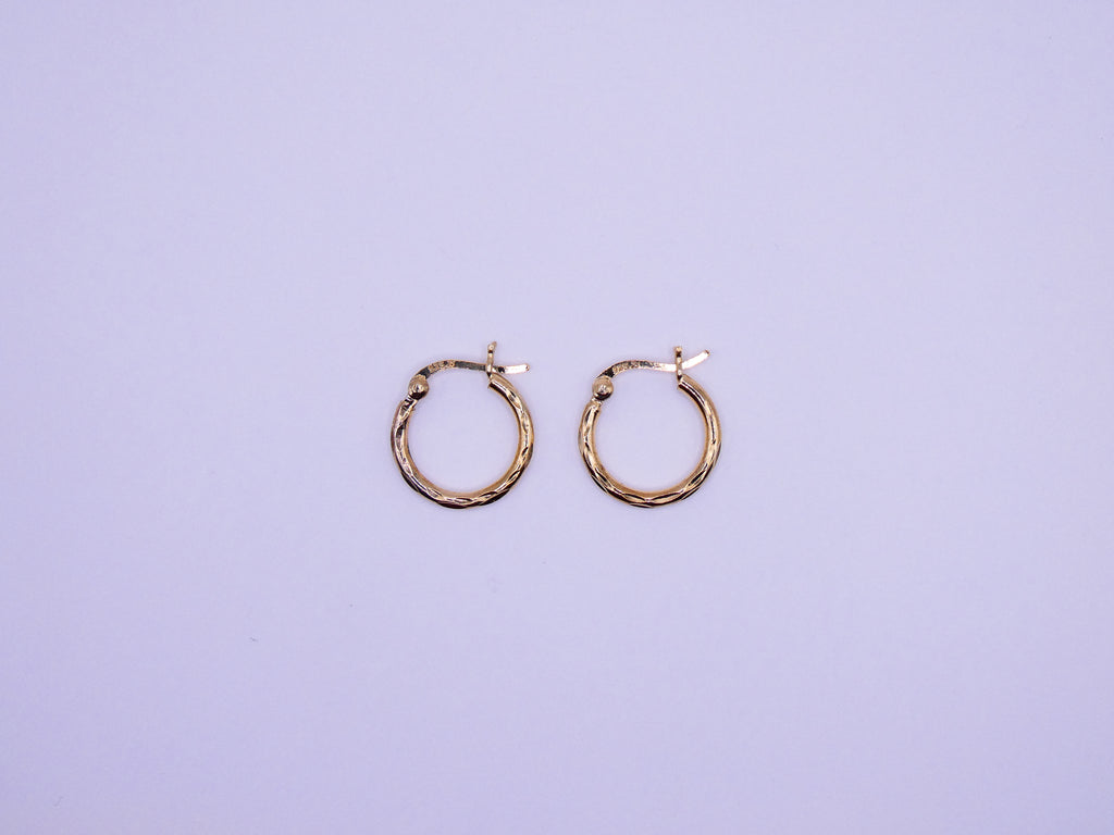 Vintage Gold Over Silver Circle Hoop Earrings