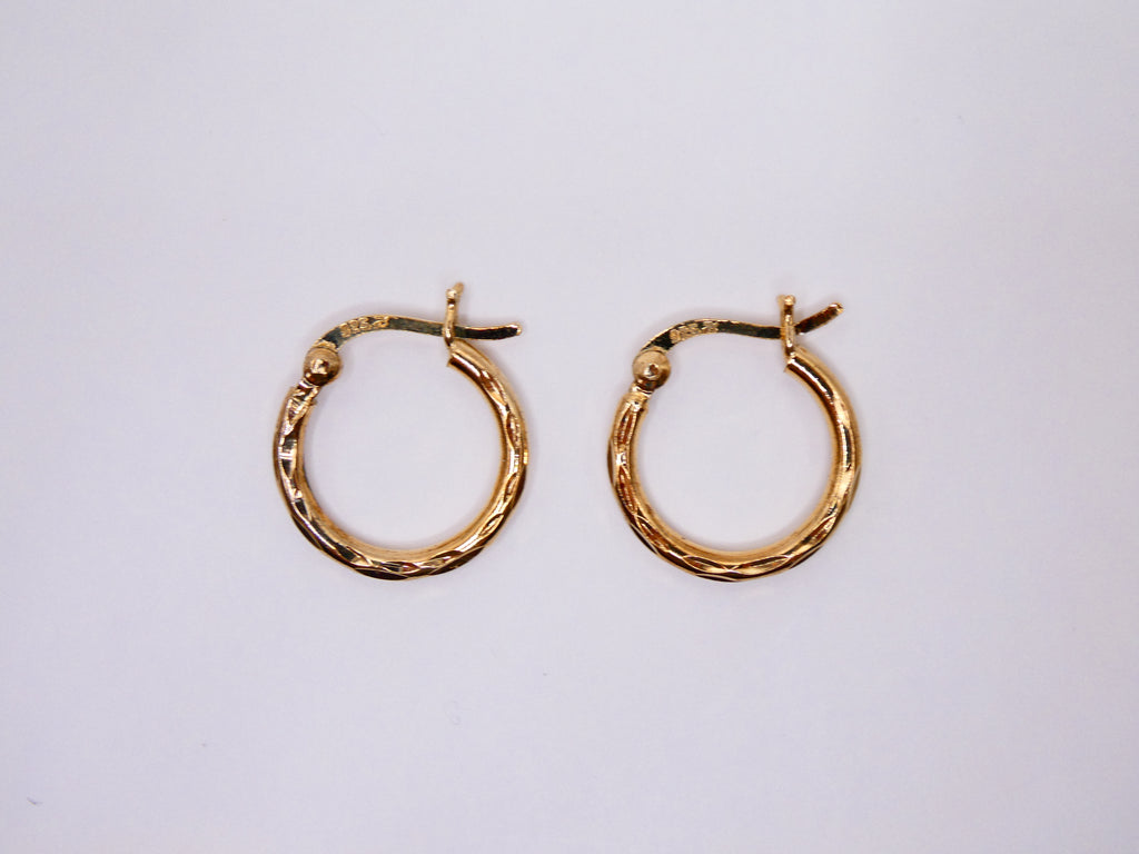 Vintage Gold Over Silver Circle Hoop Earrings