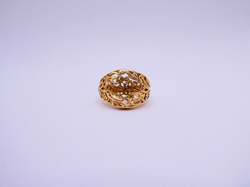 Vintage Gold Over Silver Filigree Ring