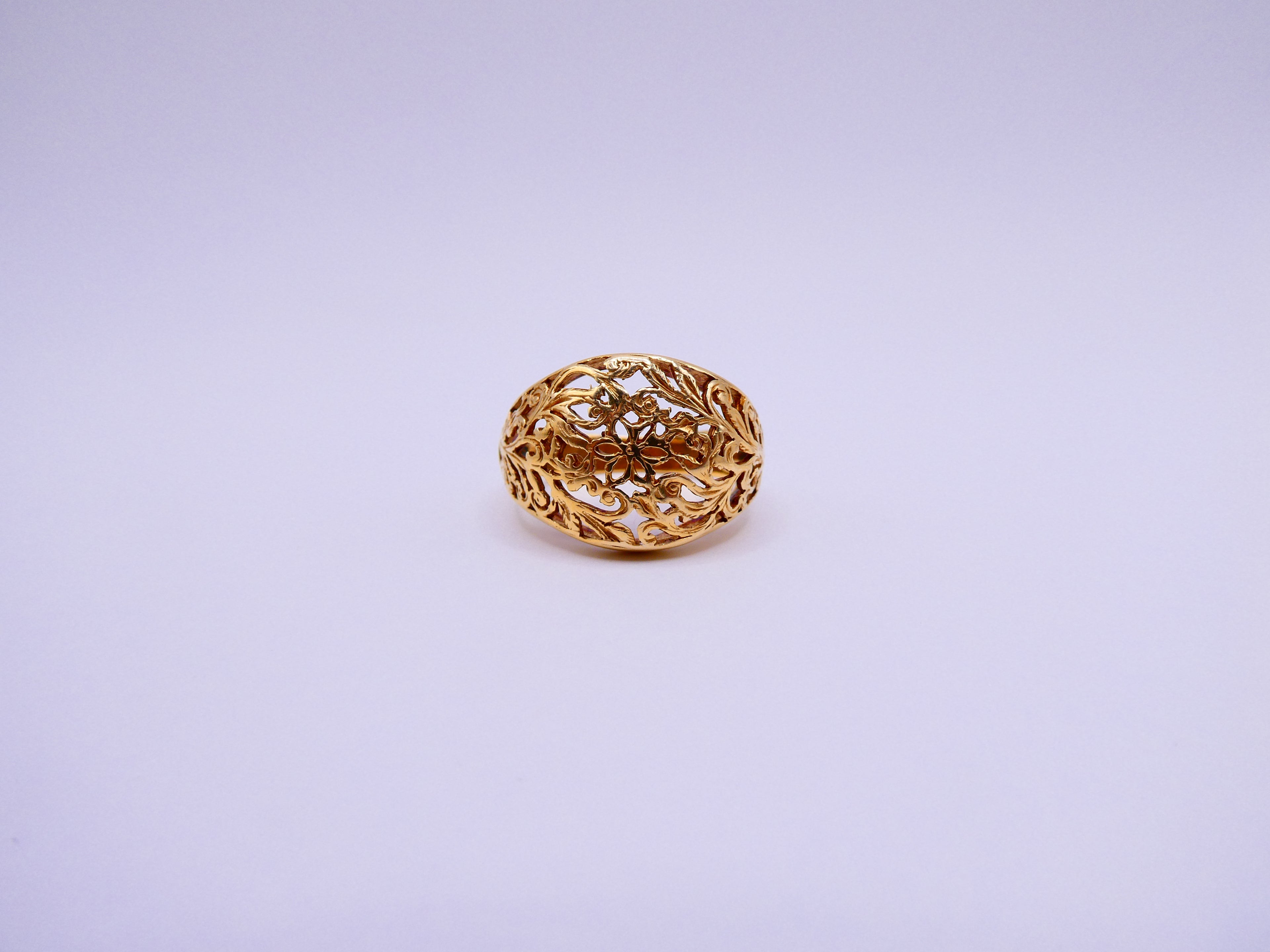 Vintage Gold Over Silver Filigree Ring