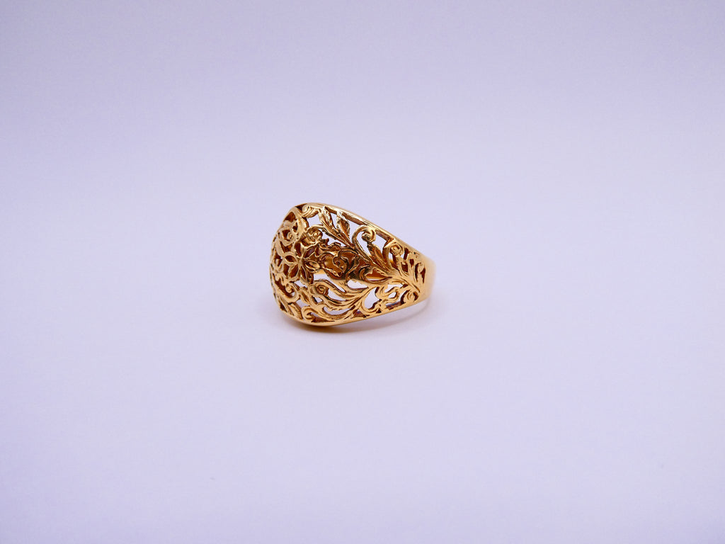 Vintage Gold Over Silver Filigree Ring
