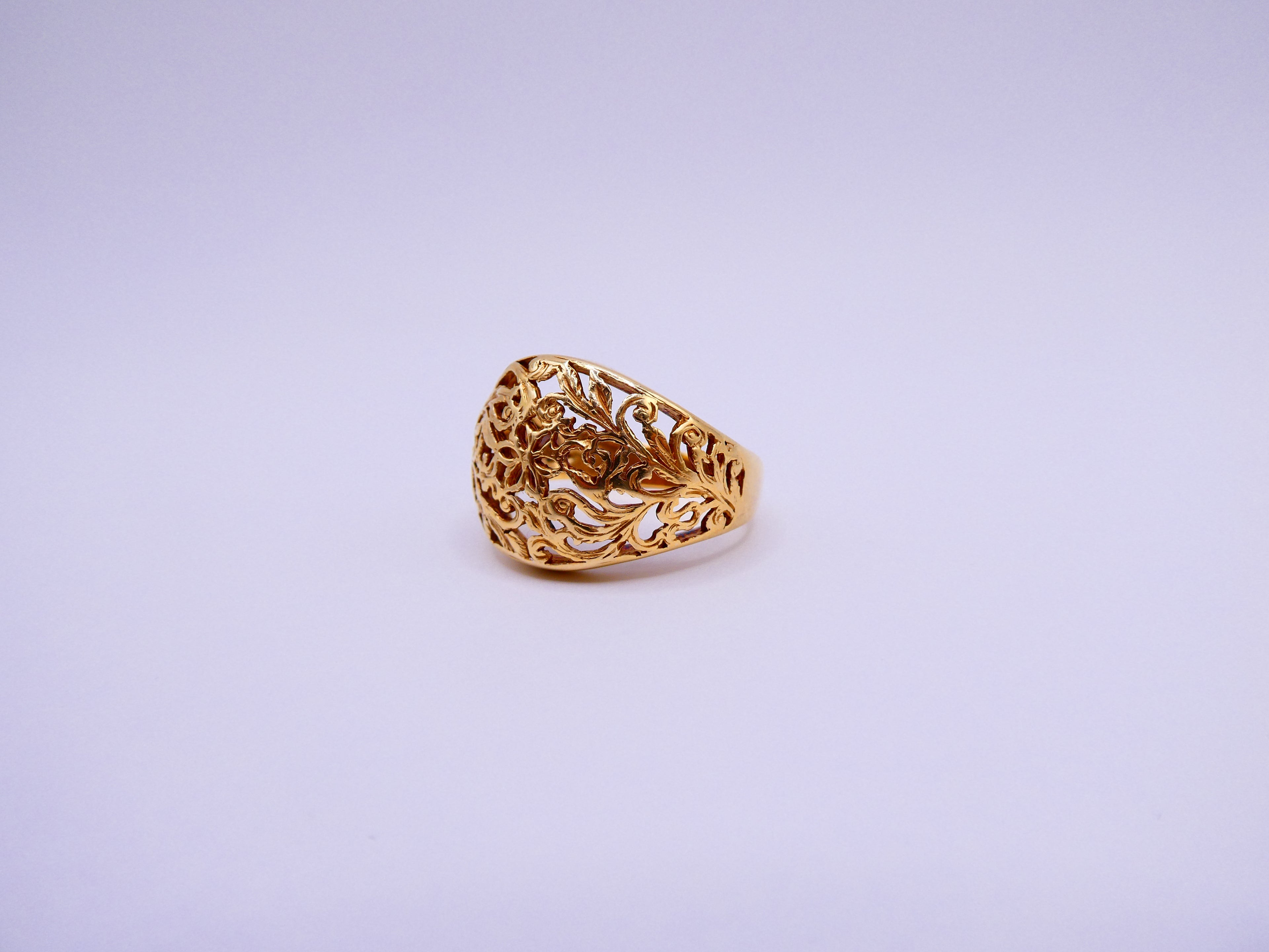 Vintage Gold Over Silver Filigree Ring