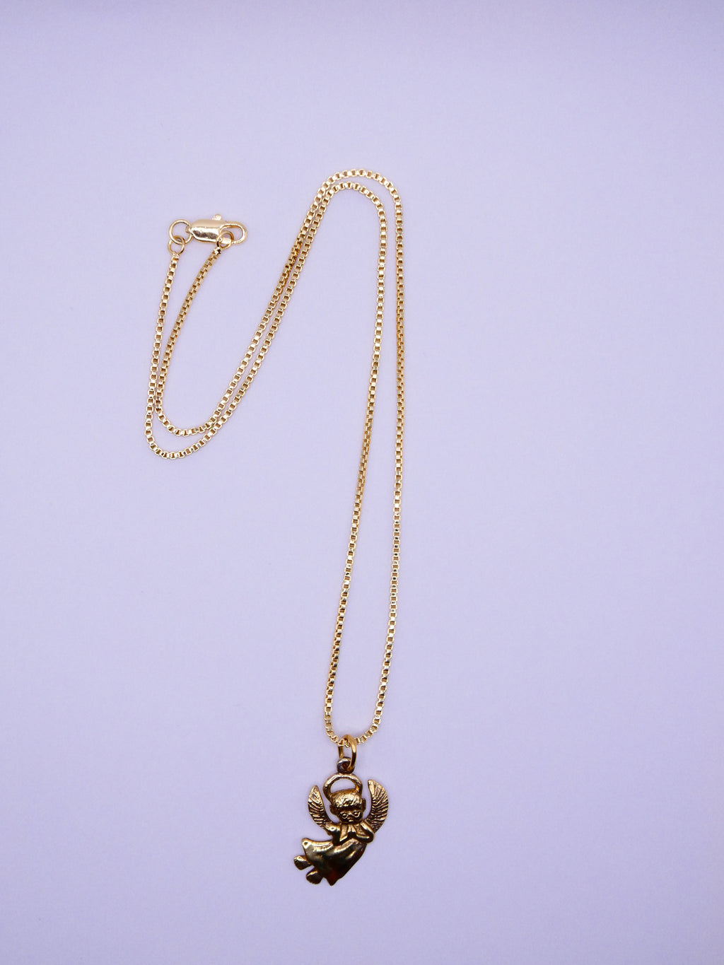 Vintage Gold Over Silver Angel Necklace