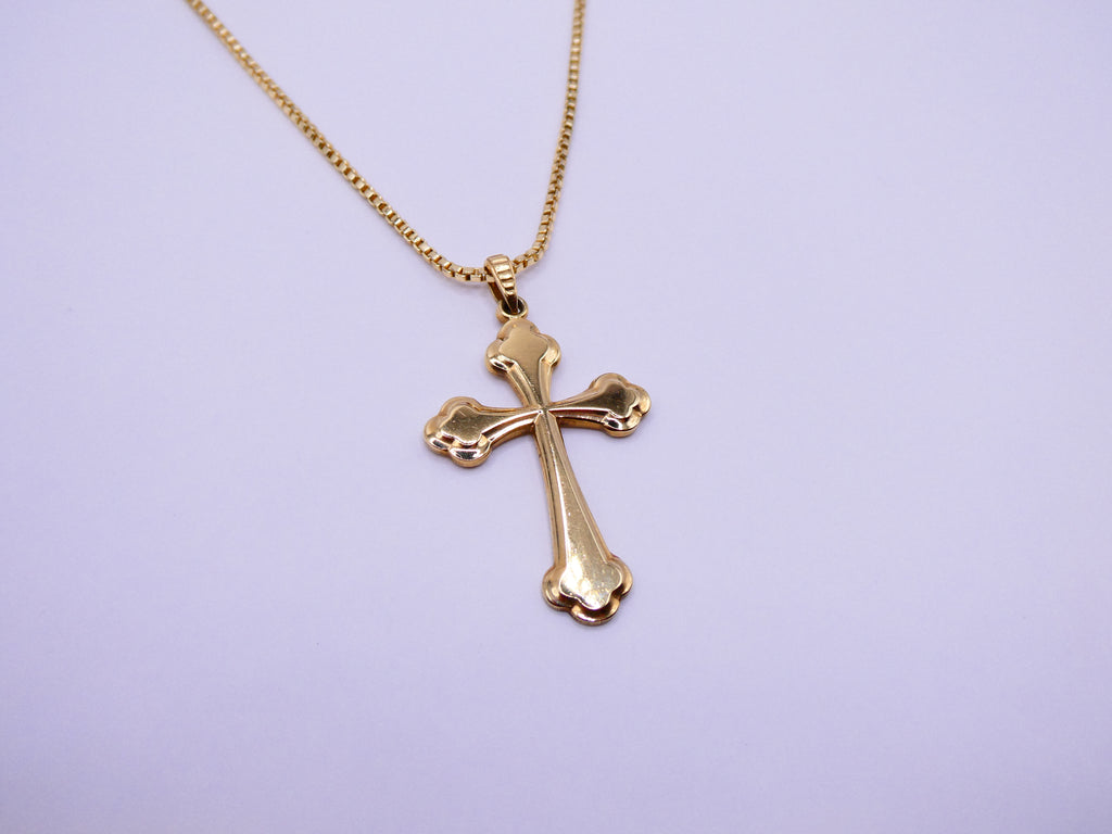 Vintage Gold Filled Cross Pendant Necklace