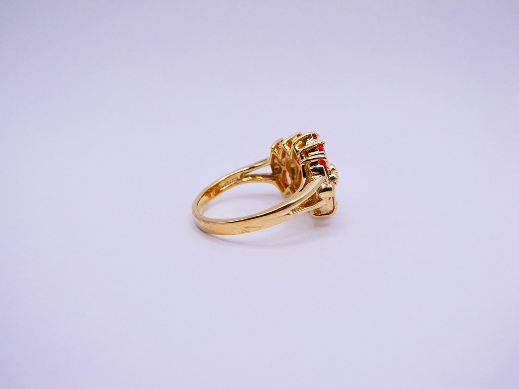 Vintage Gold Over Silver Citrine Ring