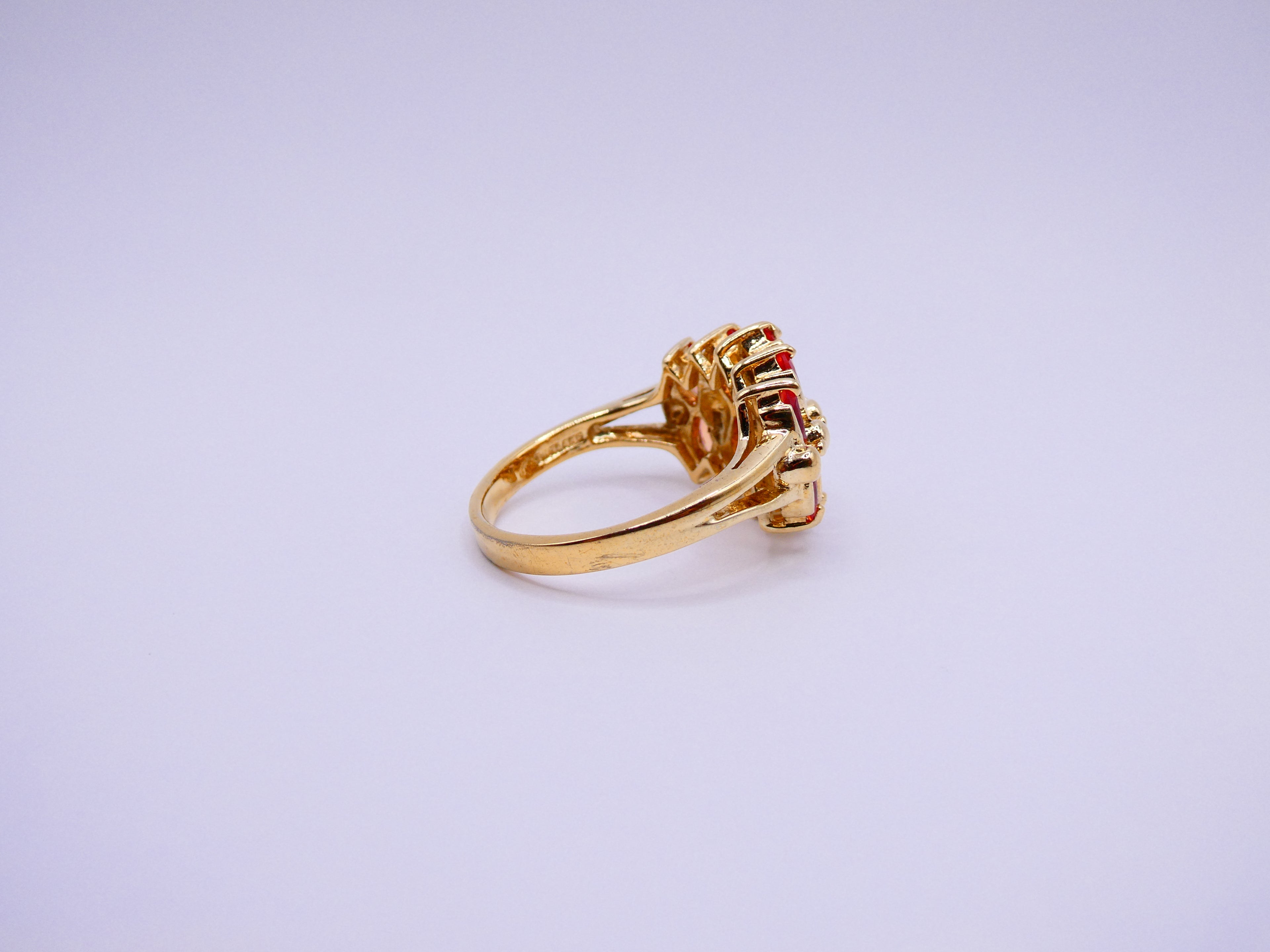 Vintage Gold Over Silver Citrine Ring
