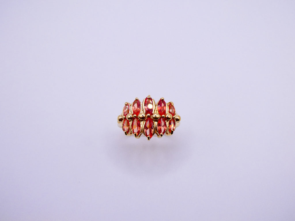 Vintage Gold Over Silver Citrine Ring