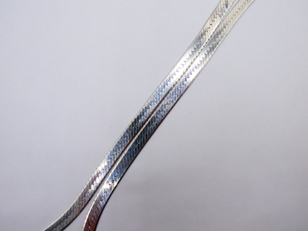 Vintage Silver Herringbone Necklace