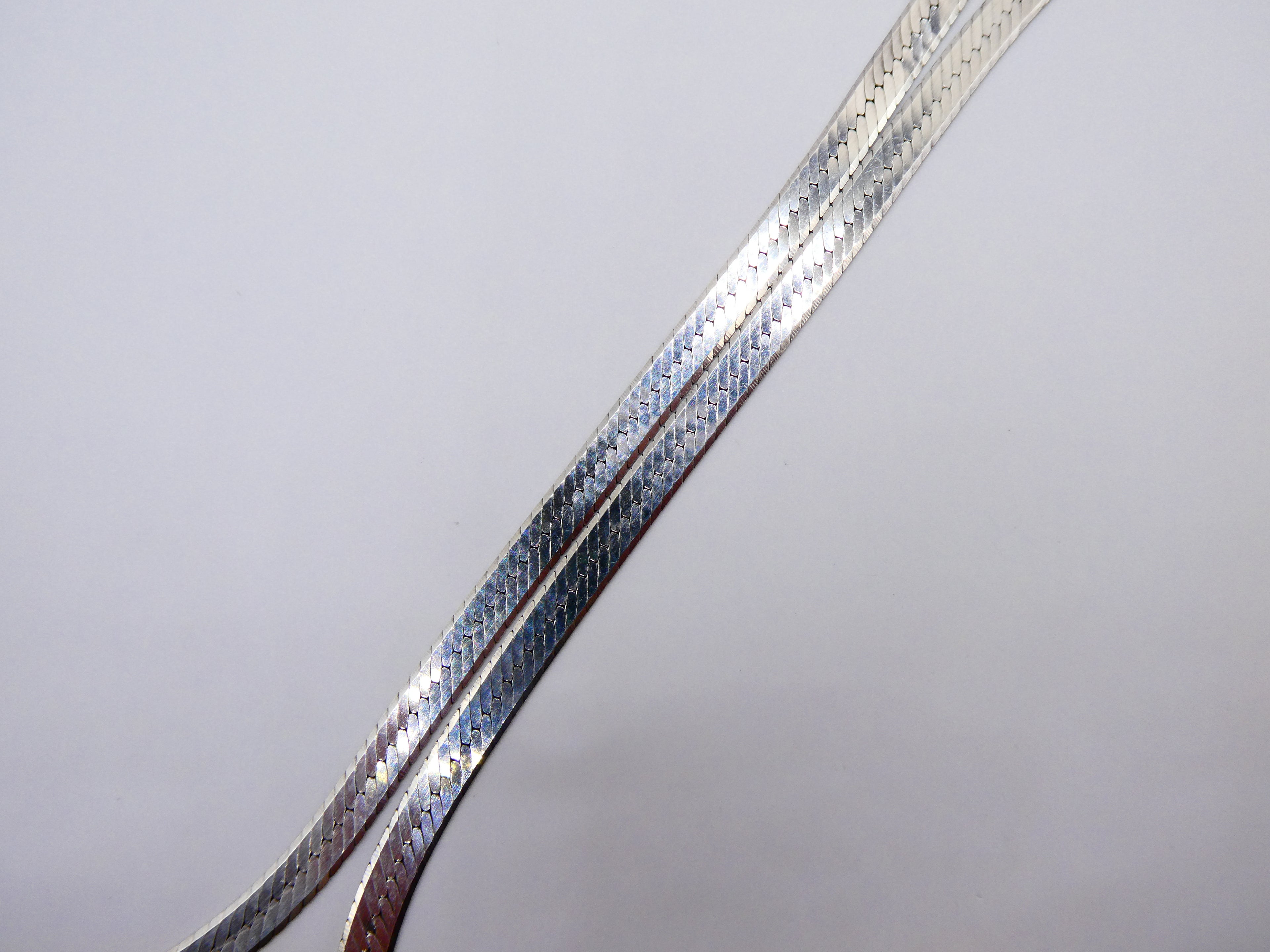 Vintage Silver Herringbone Necklace