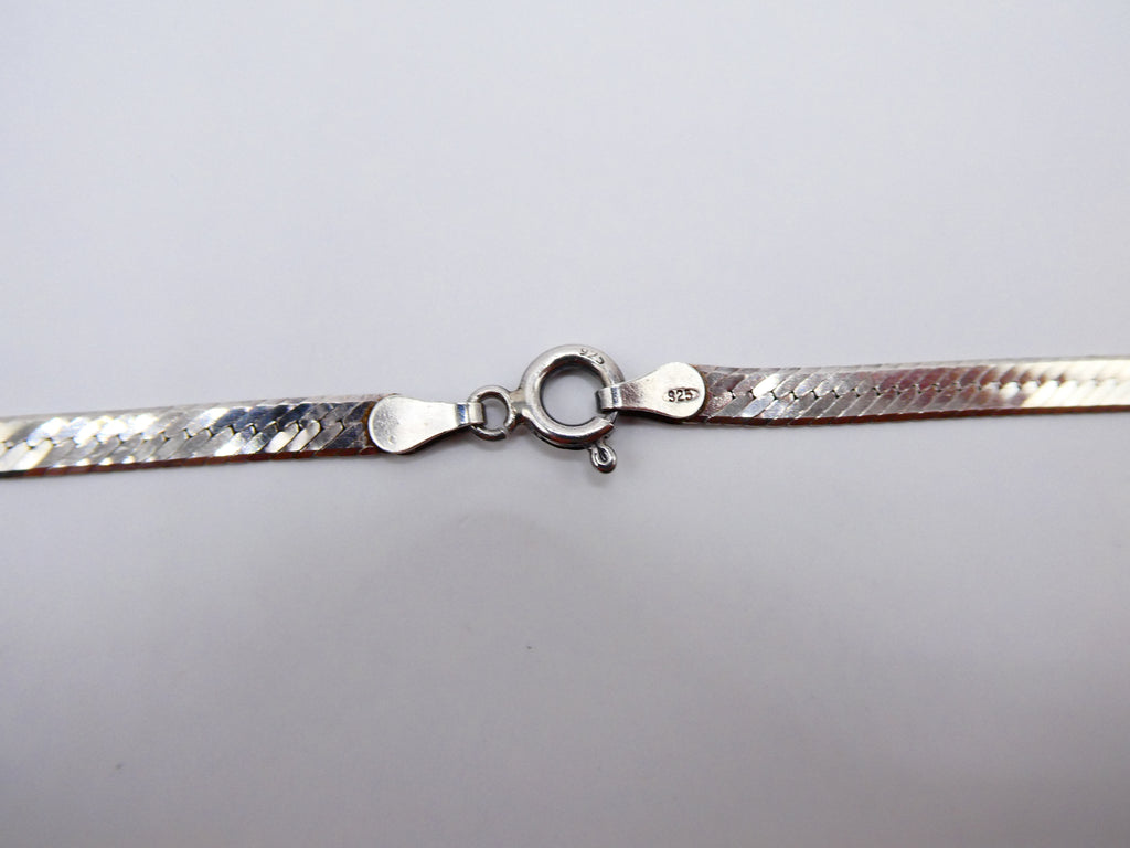 Vintage Silver Herringbone Necklace