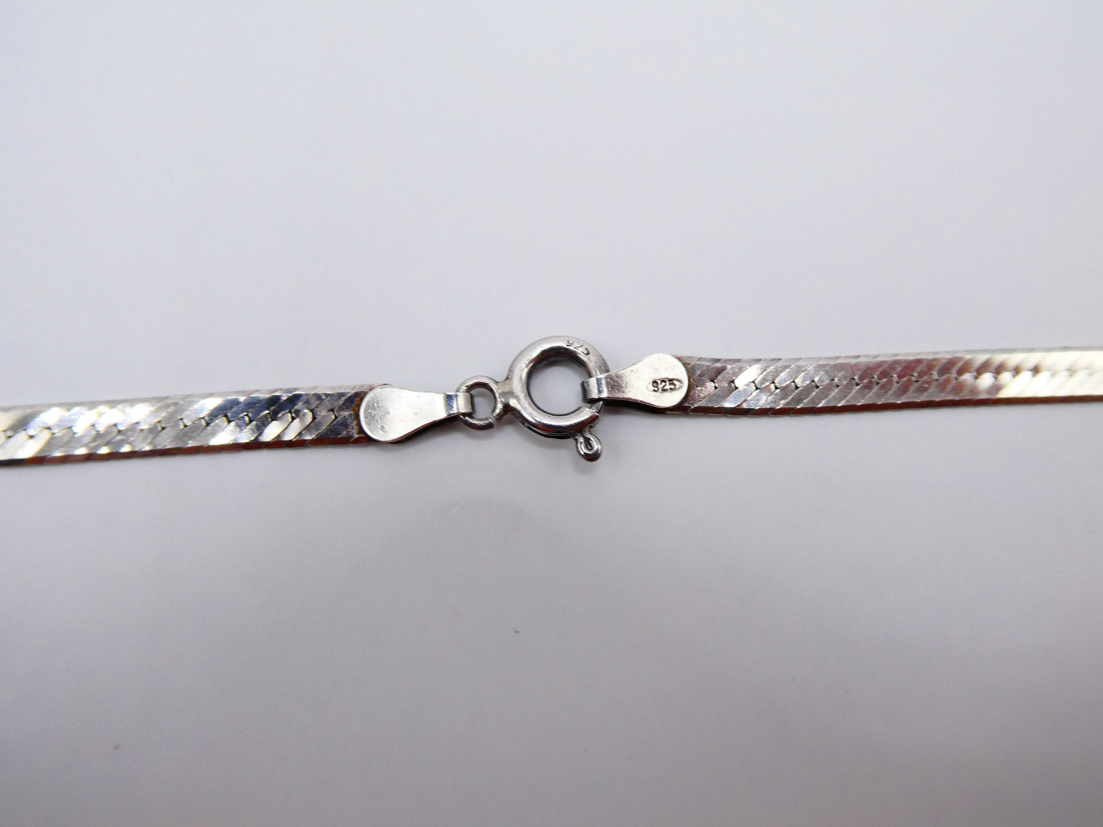 Vintage Silver Herringbone Necklace