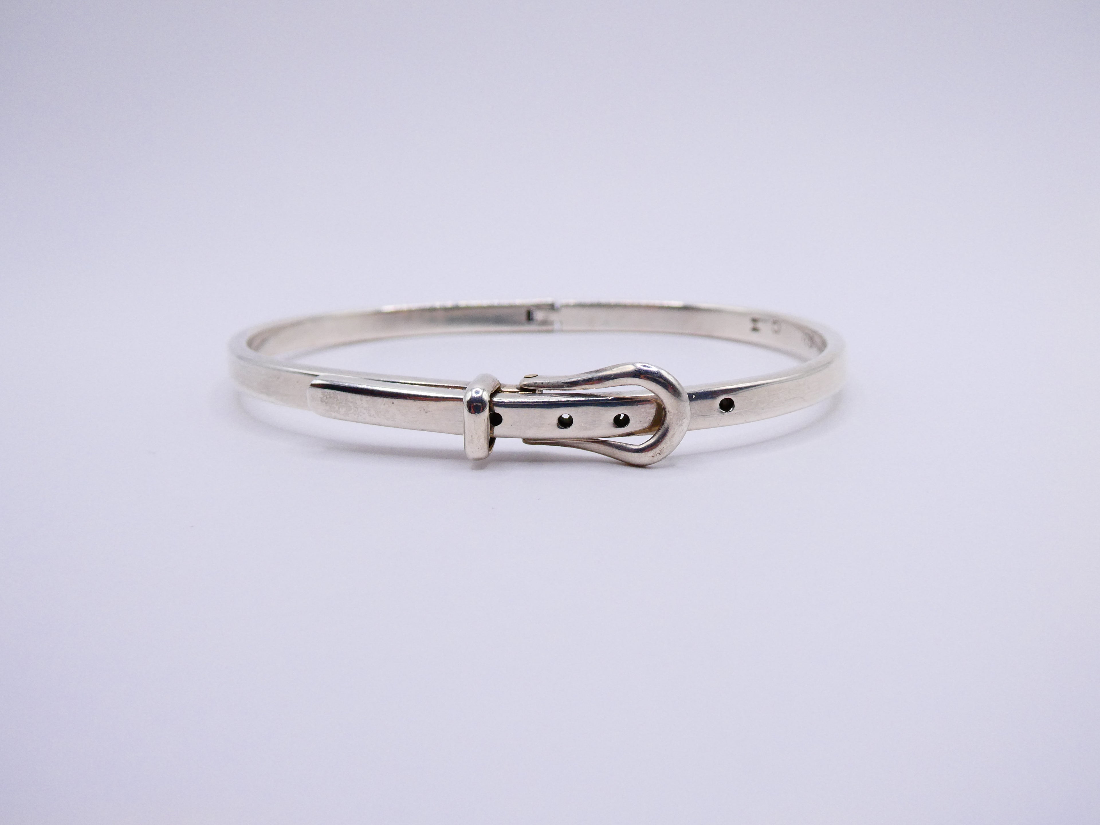 Vintage Silver Buckle Bangle Bracelet