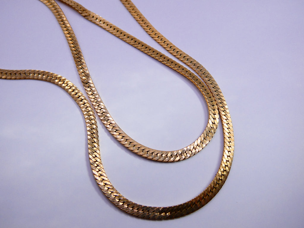 Vintage 14k Gold Filled Herringbone Chain