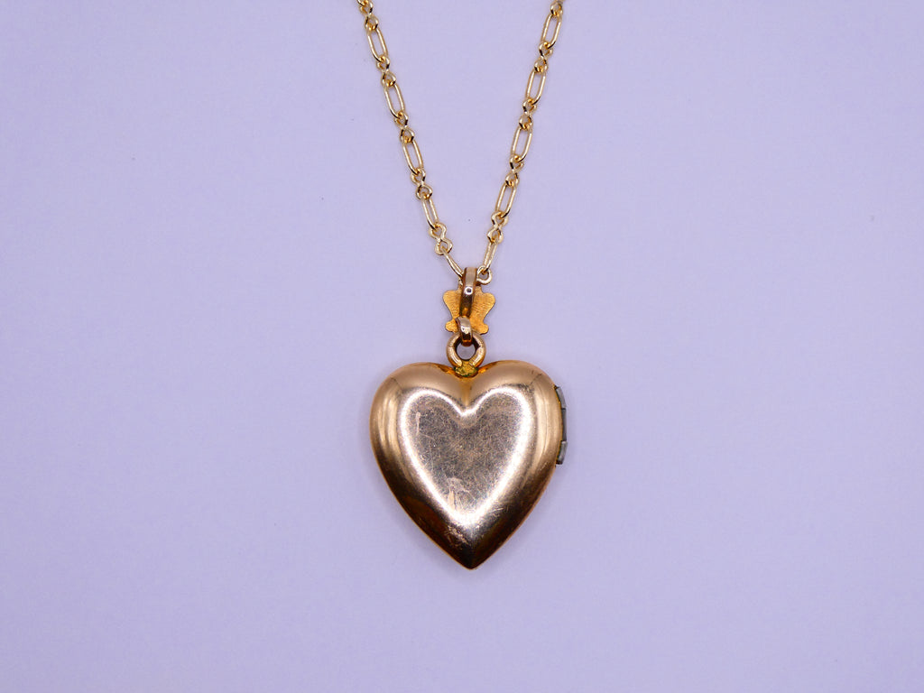 Vintage 12 Gold Filled Flower Heart Locket