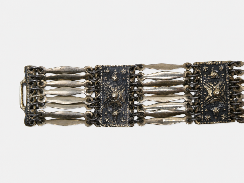 Vintage Silver Taxco Panel Bracelet