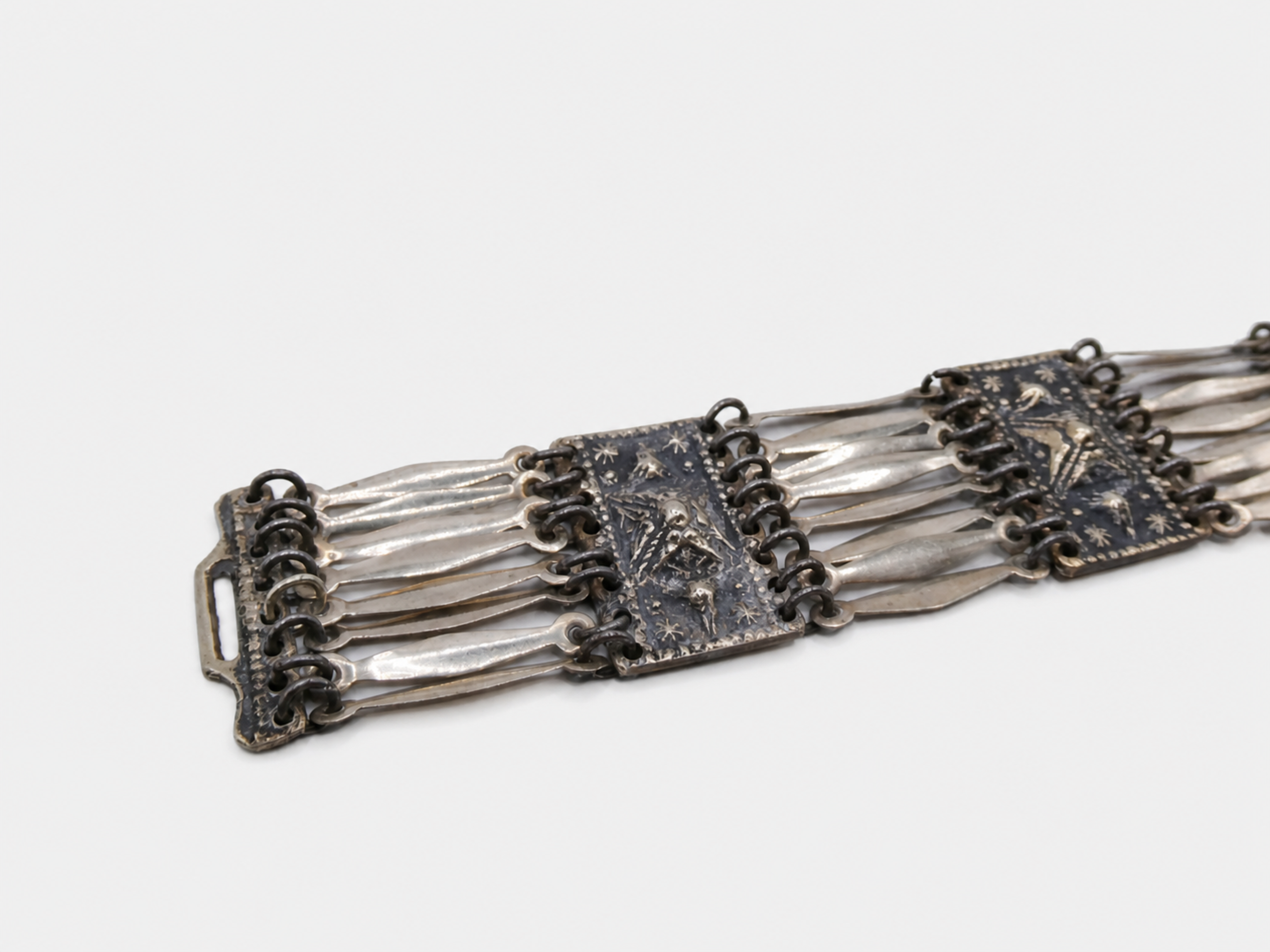 Vintage Silver Taxco Panel Bracelet