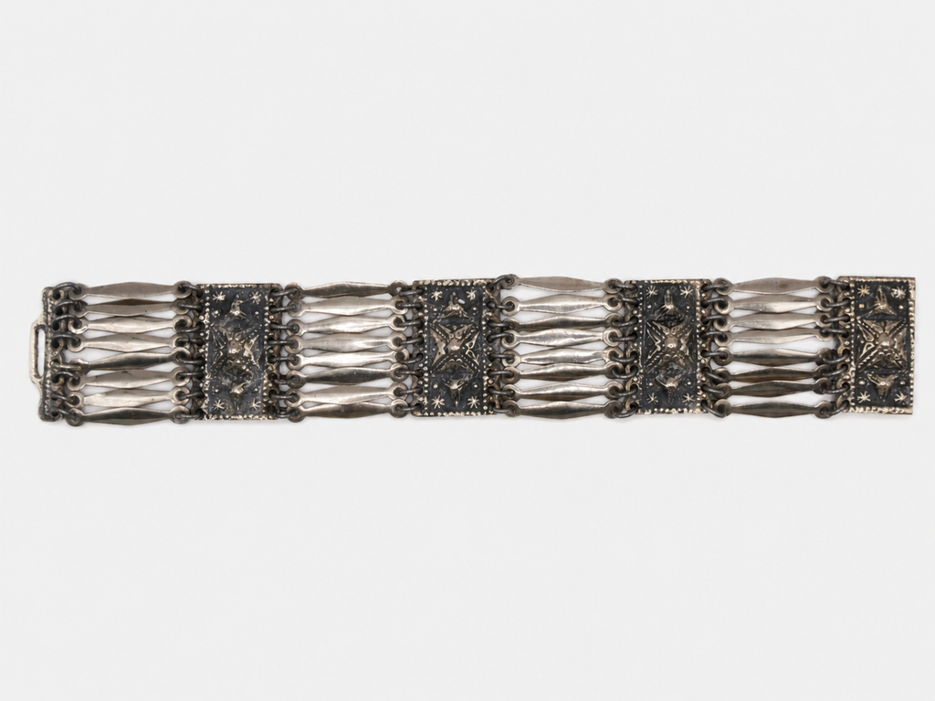 Vintage Silver Taxco Panel Bracelet