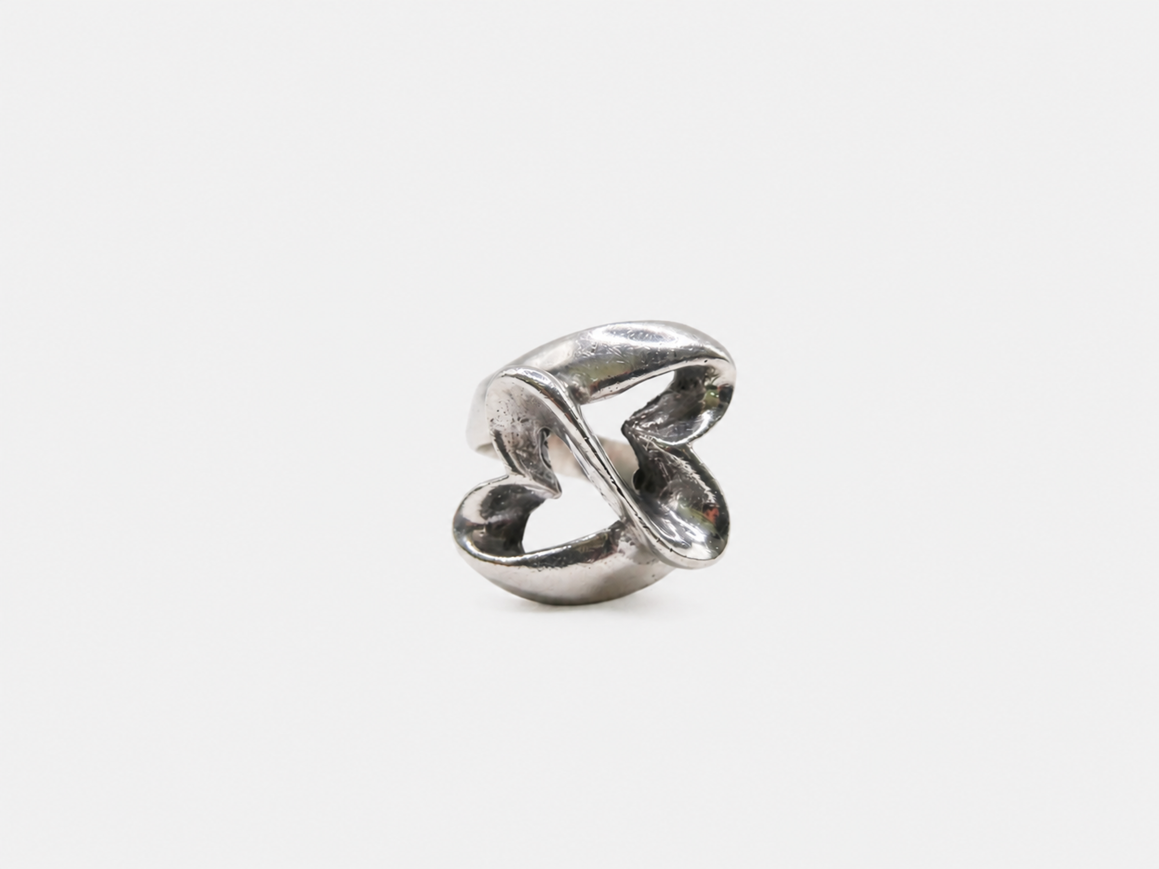 Vintage Silver Double Heart Wrap Ring
