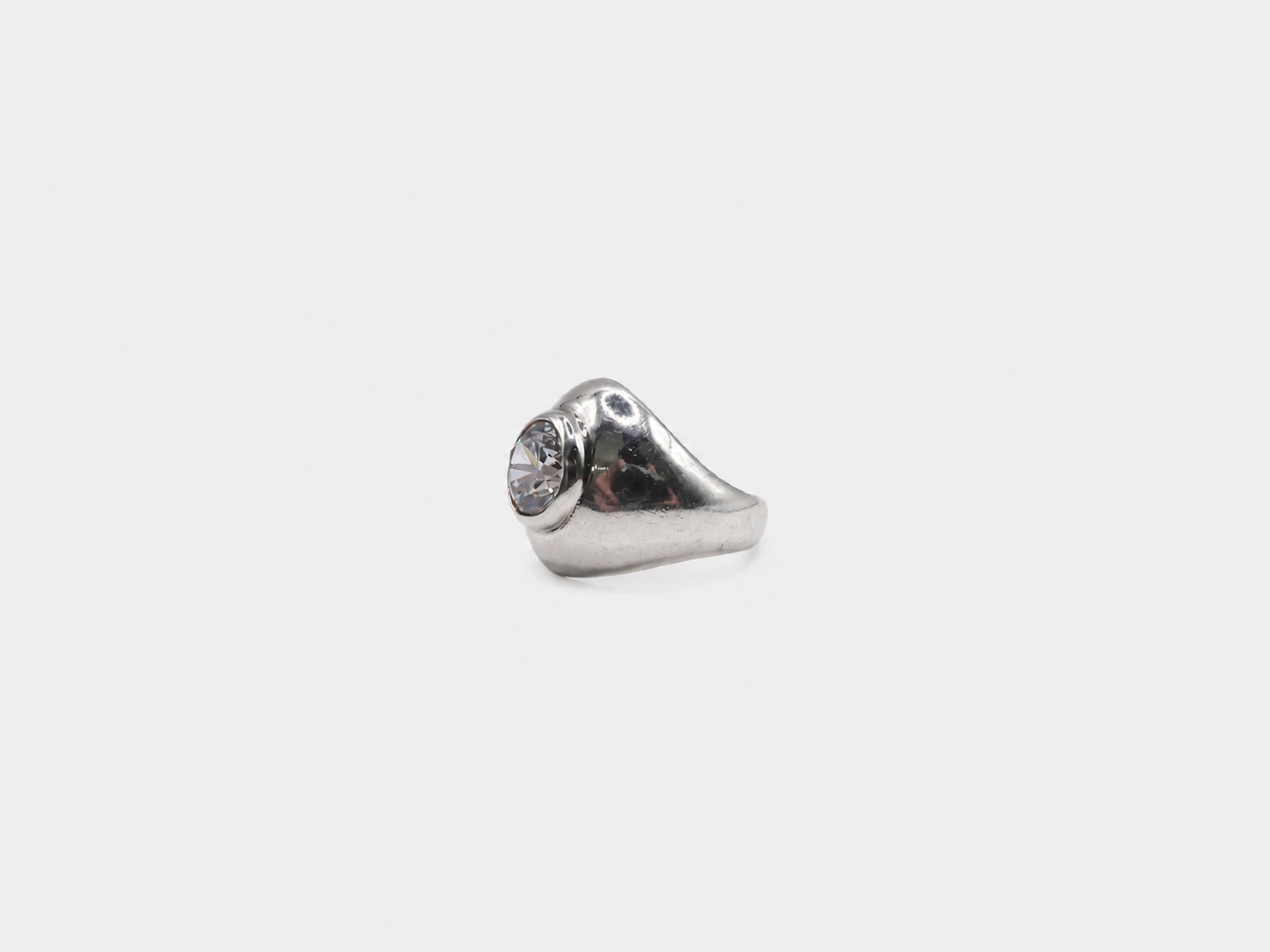 Vintage Silver CZ Dome Ring