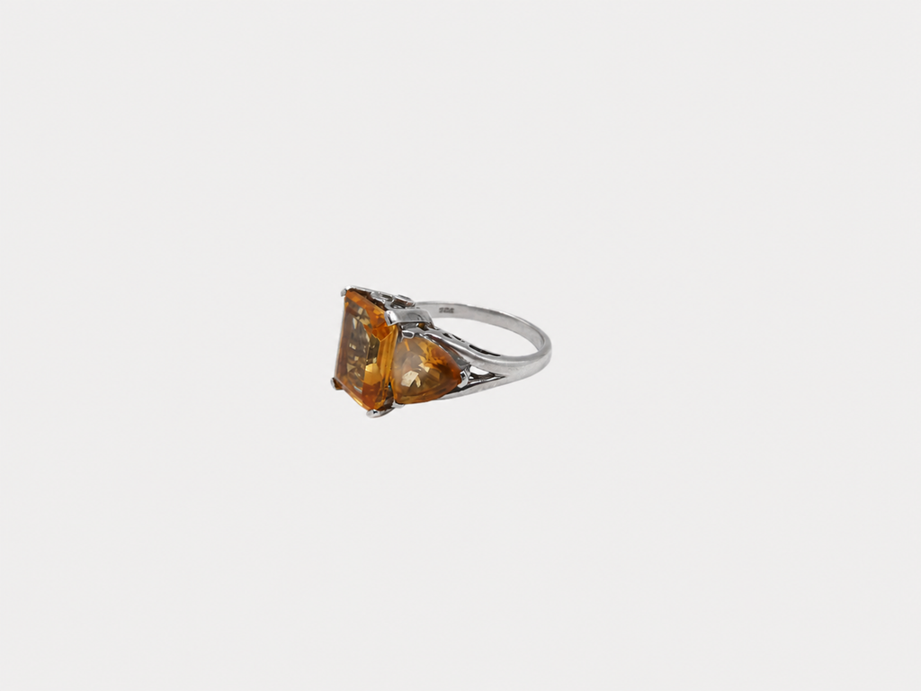 Vintage Lab Citrine Cocktail Ring