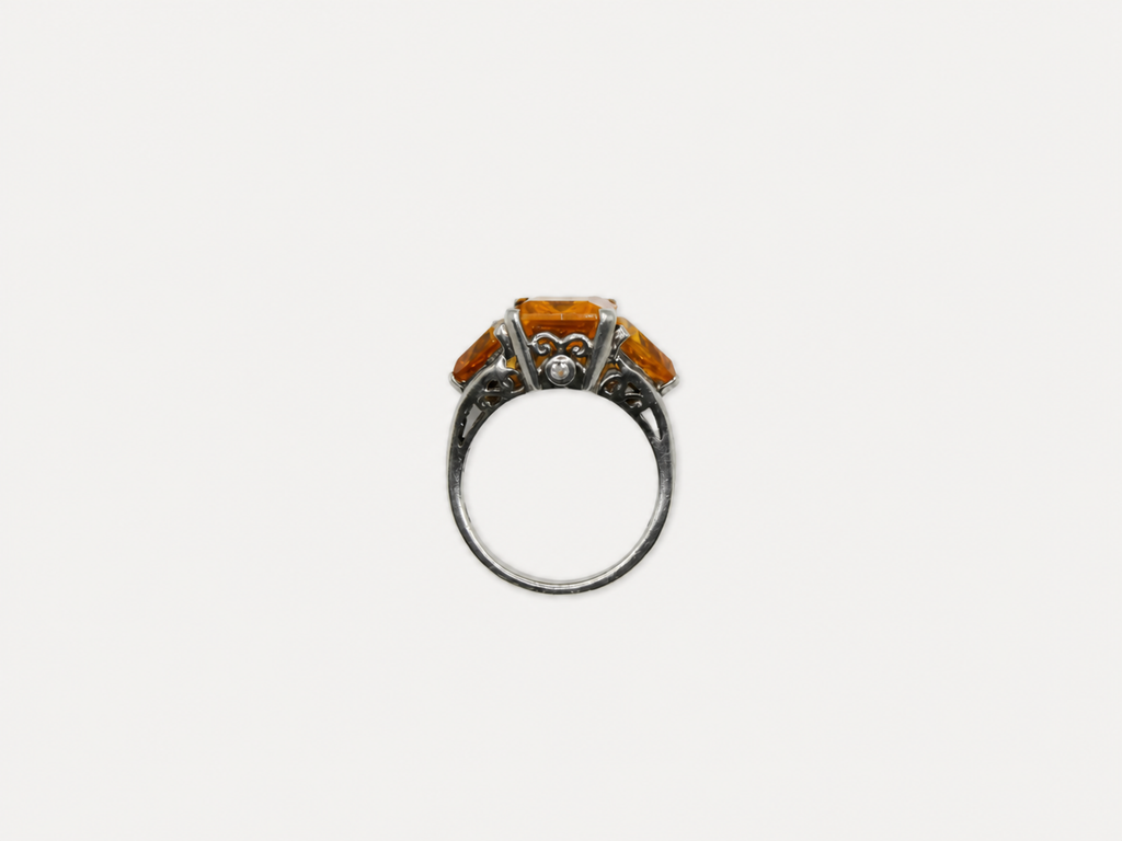 Vintage Lab Citrine Cocktail Ring