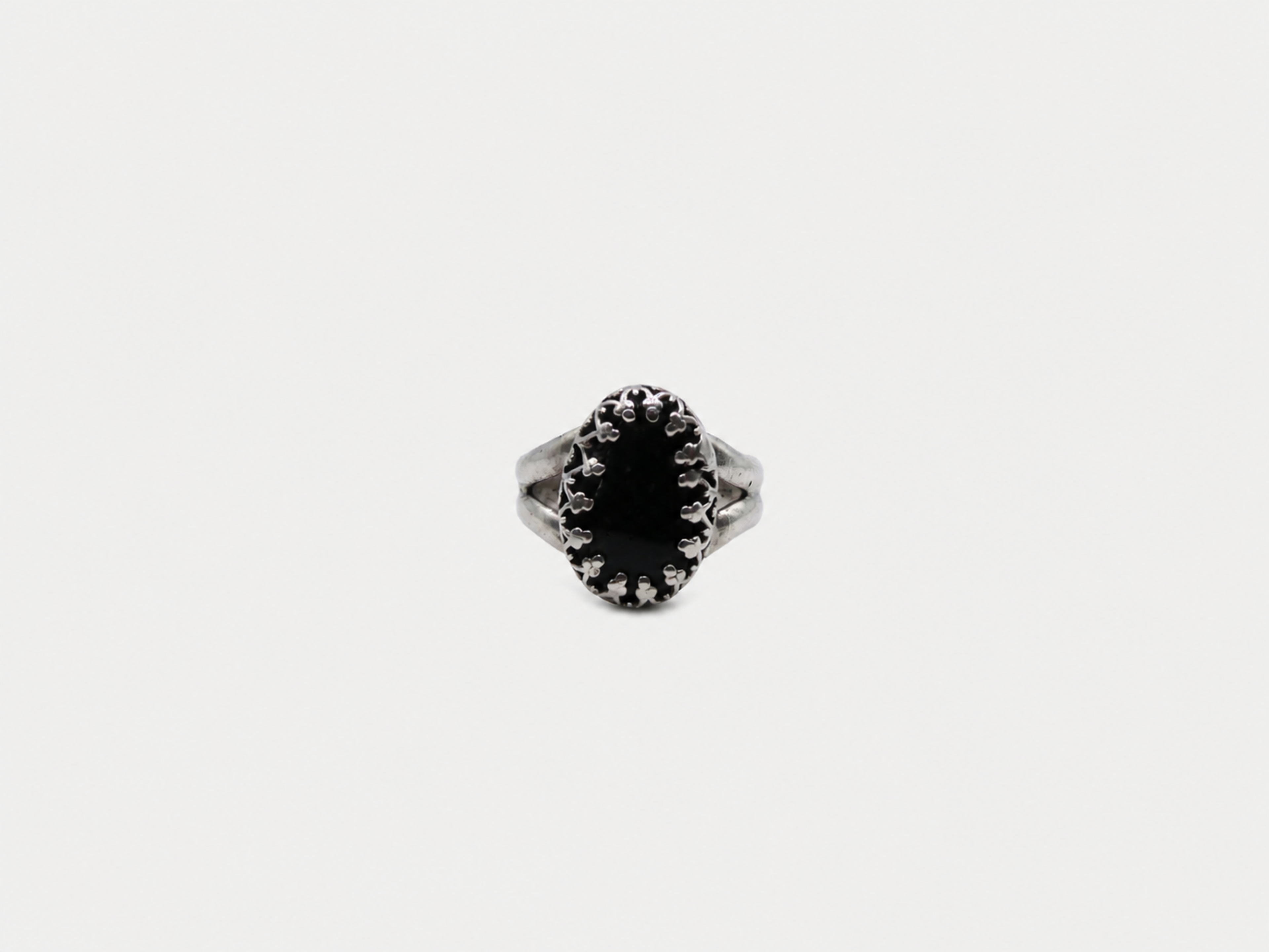 Vintage Silver Onyx Ring