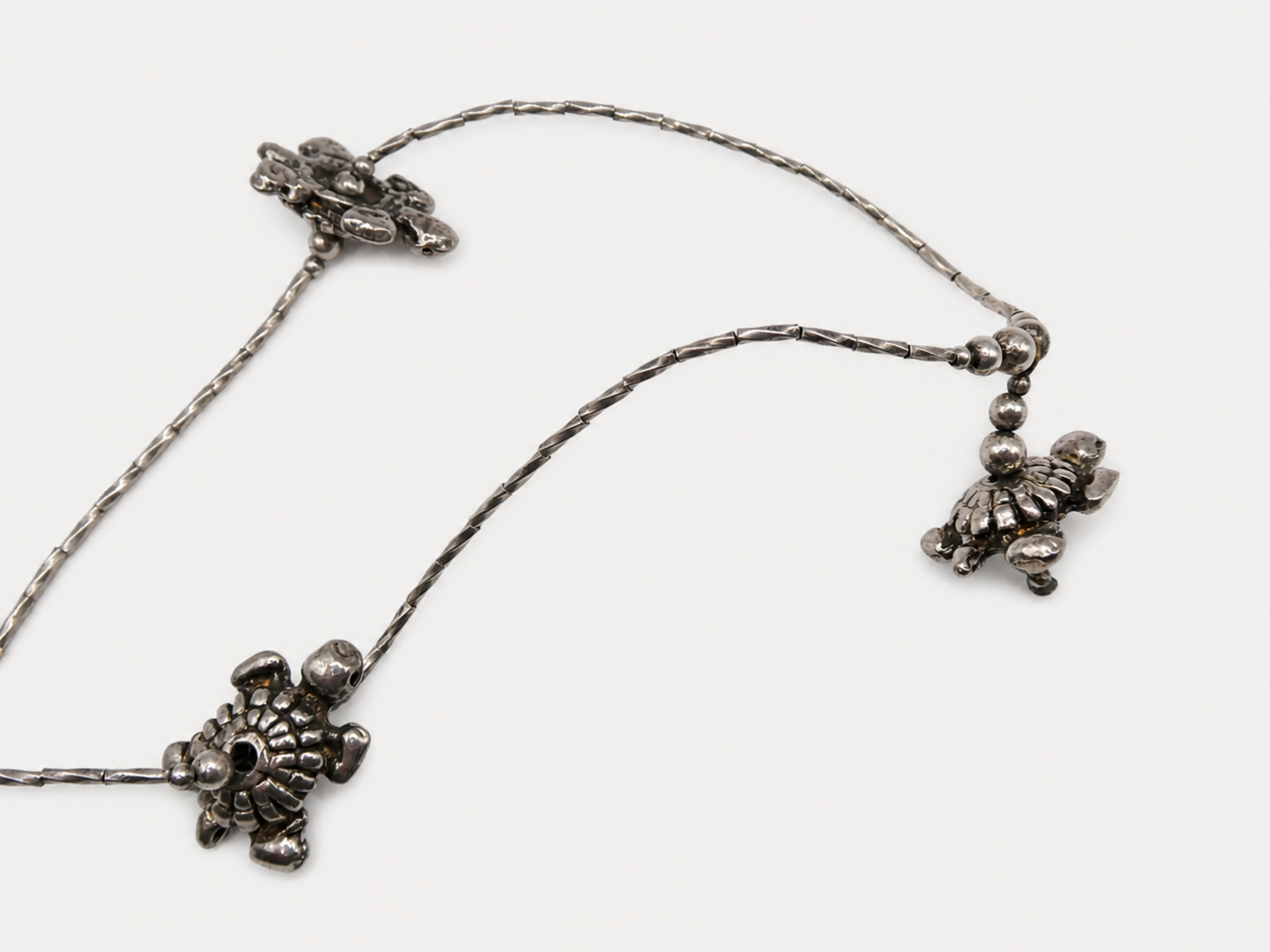 Vintage Silver Turtle Choker Necklace