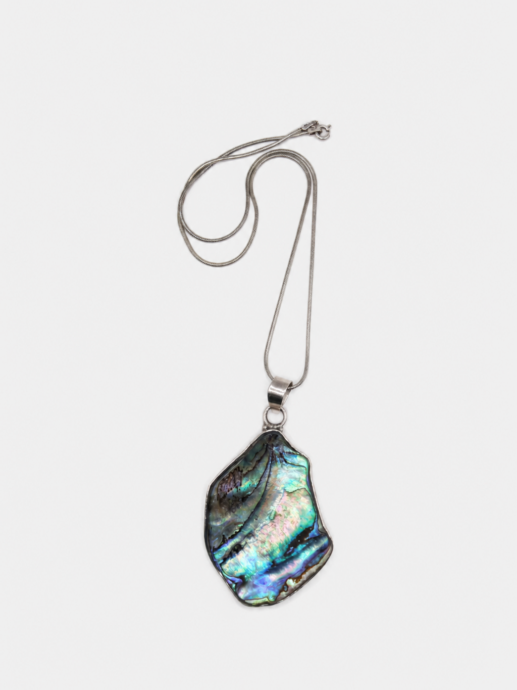 Vintage Abalone Statement Pendant Necklace