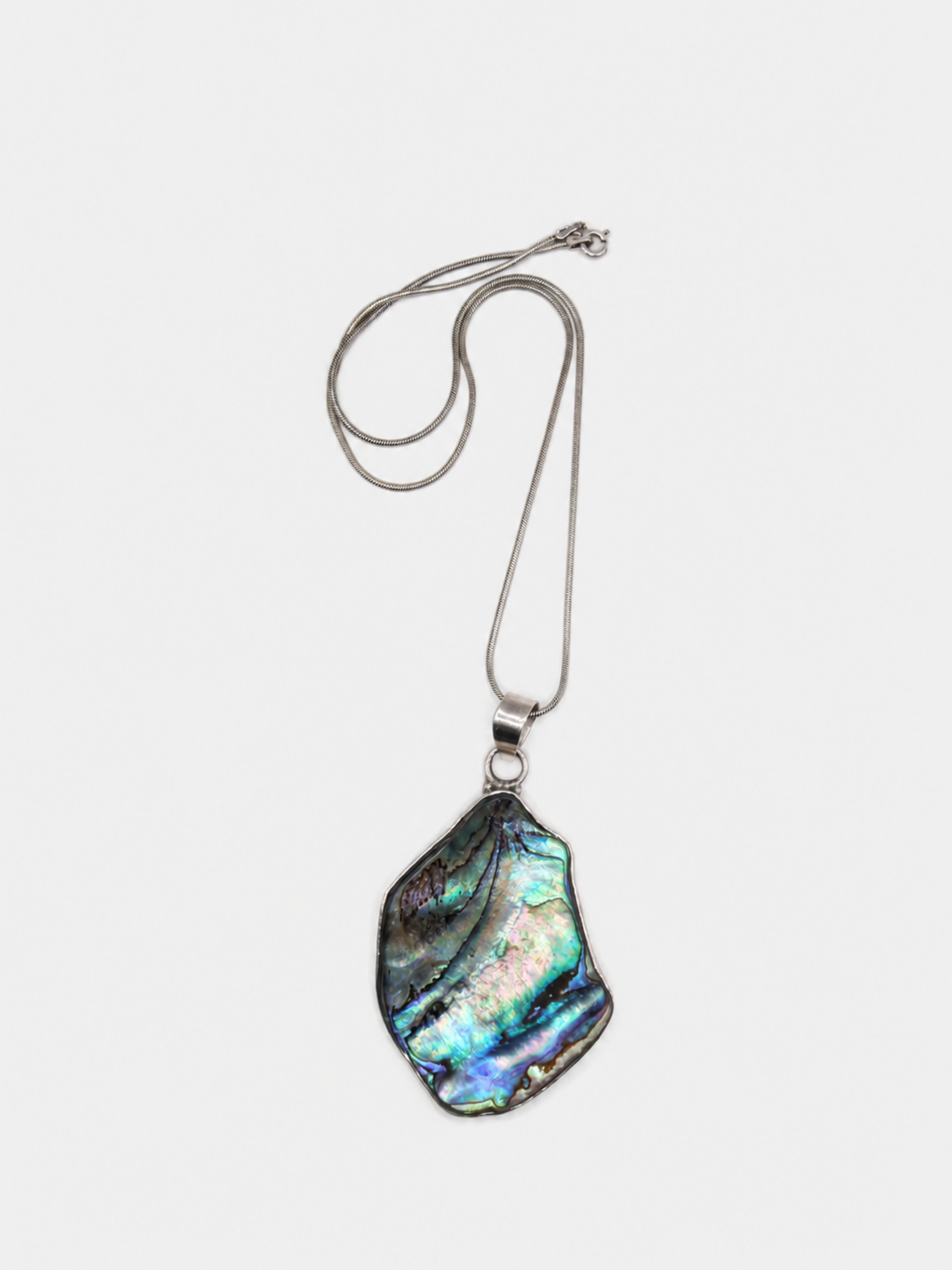 Vintage Abalone Statement Pendant Necklace