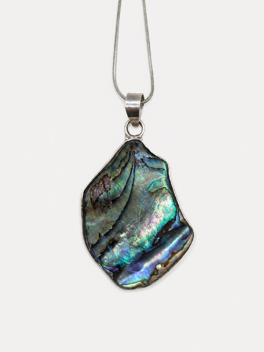 Vintage Abalone Statement Pendant Necklace