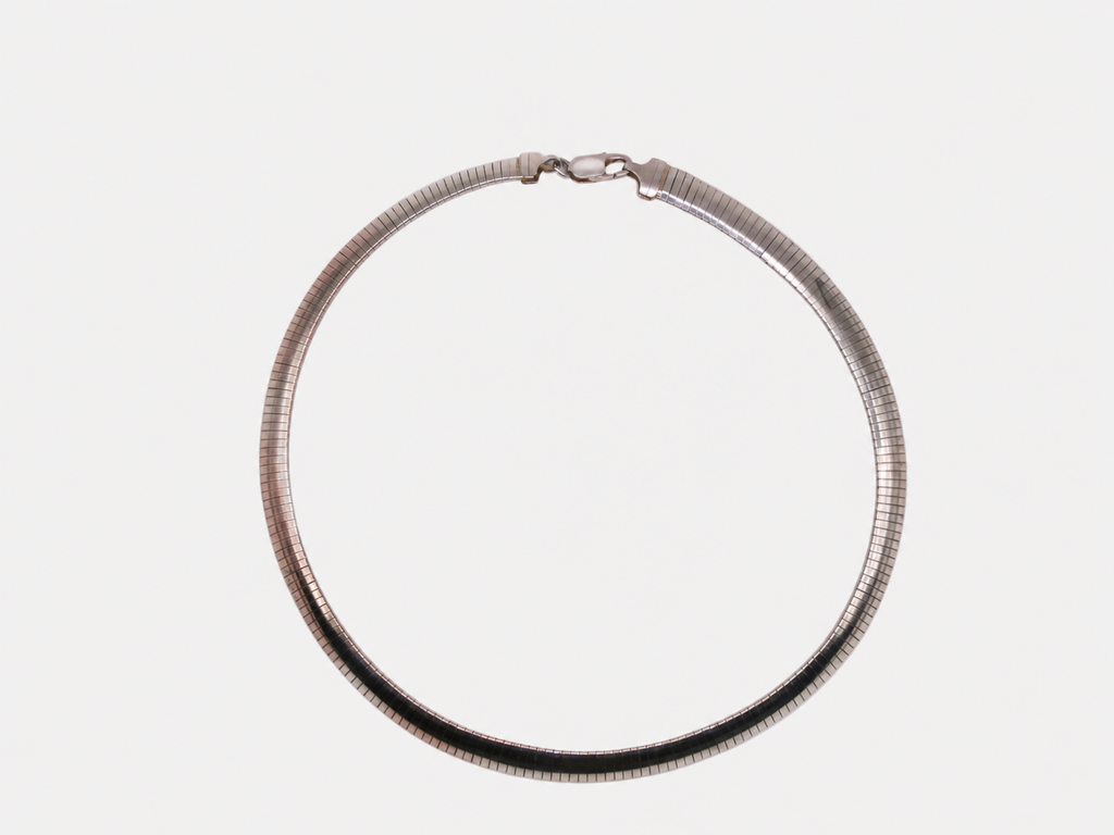 Vintage Silver Omega Chain Collar Necklace