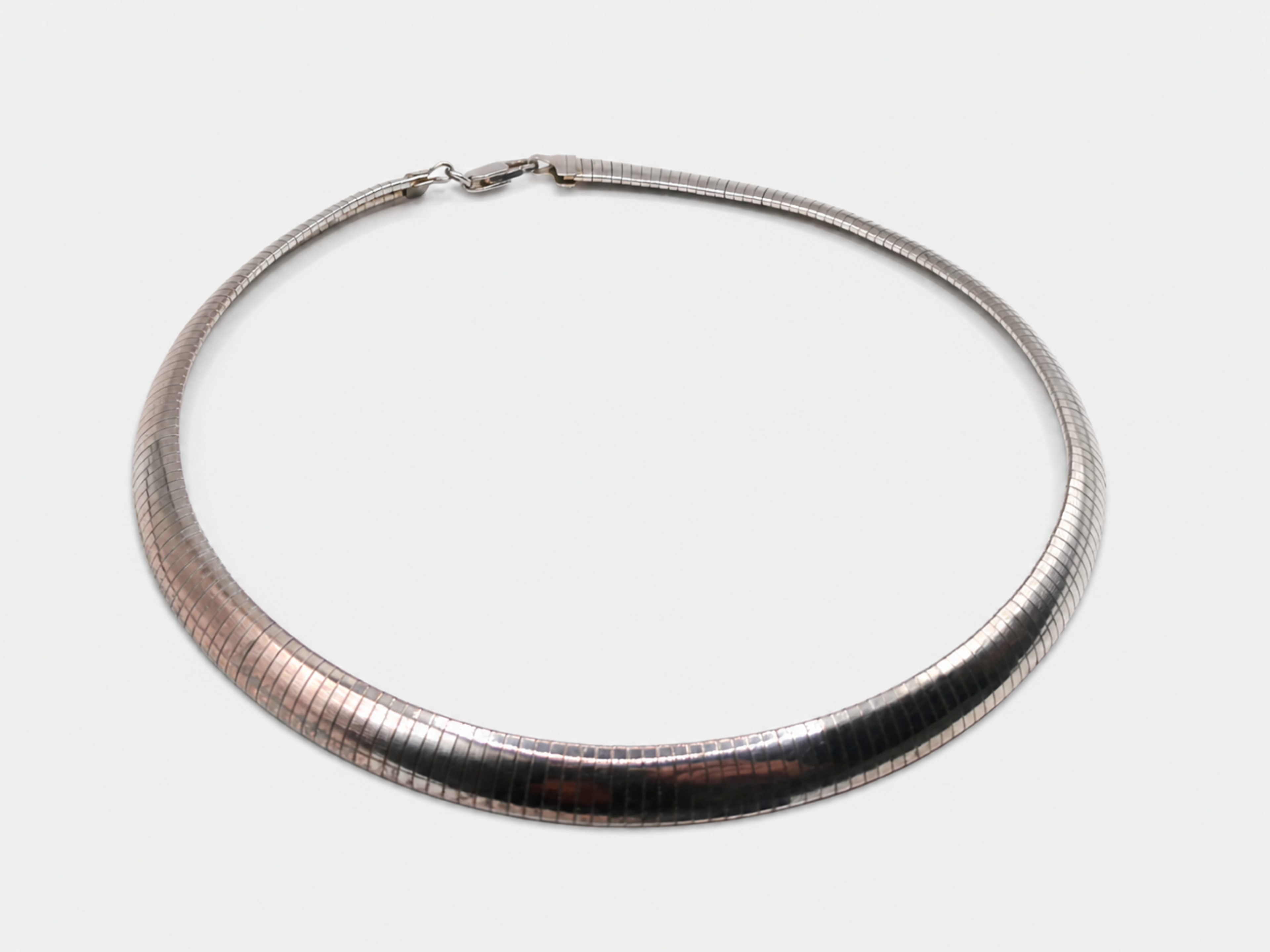 Vintage Silver Omega Chain Collar Necklace